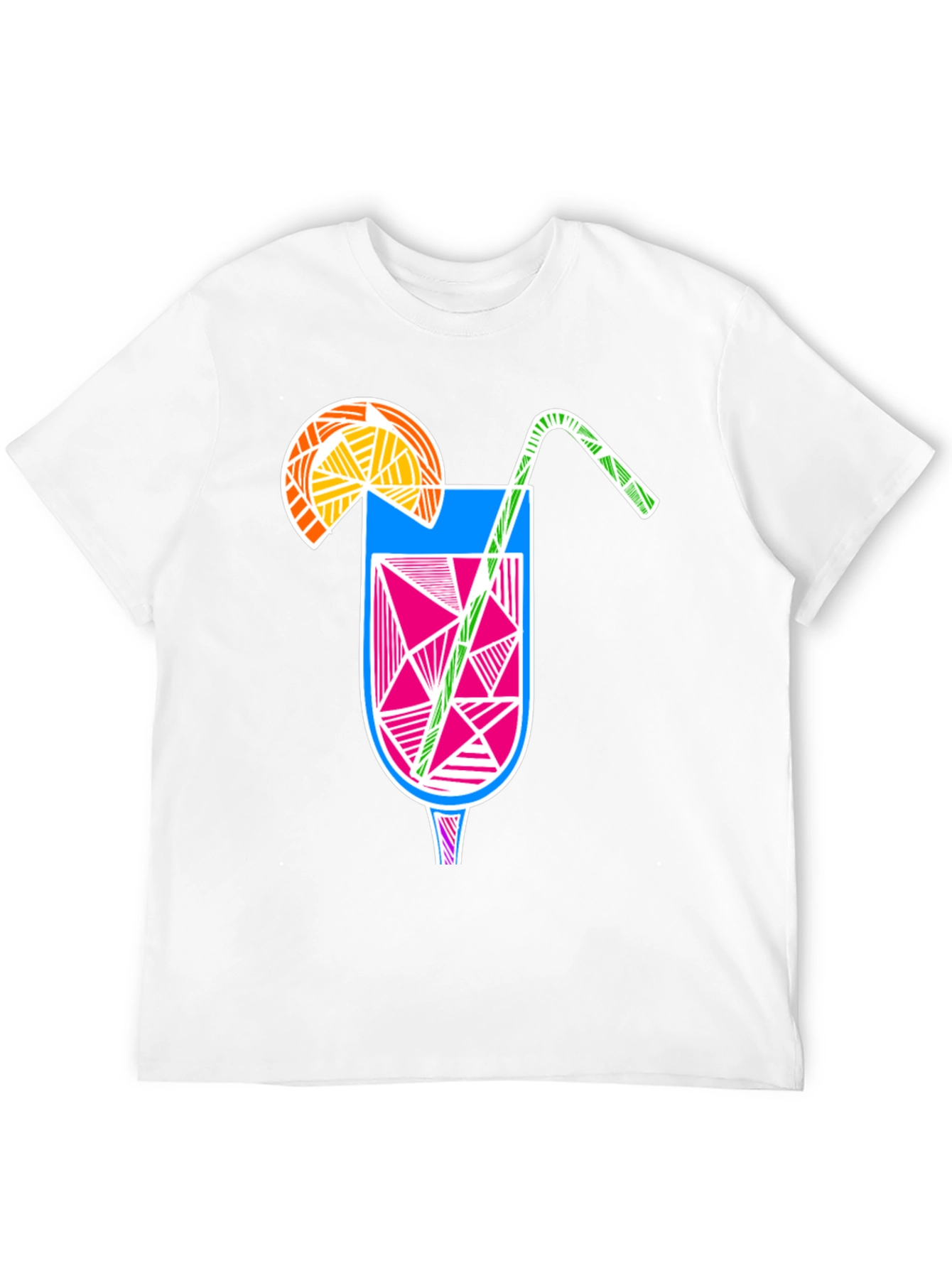 Abstract Cocktail Graphic Tee - Modern Black T-Shirt