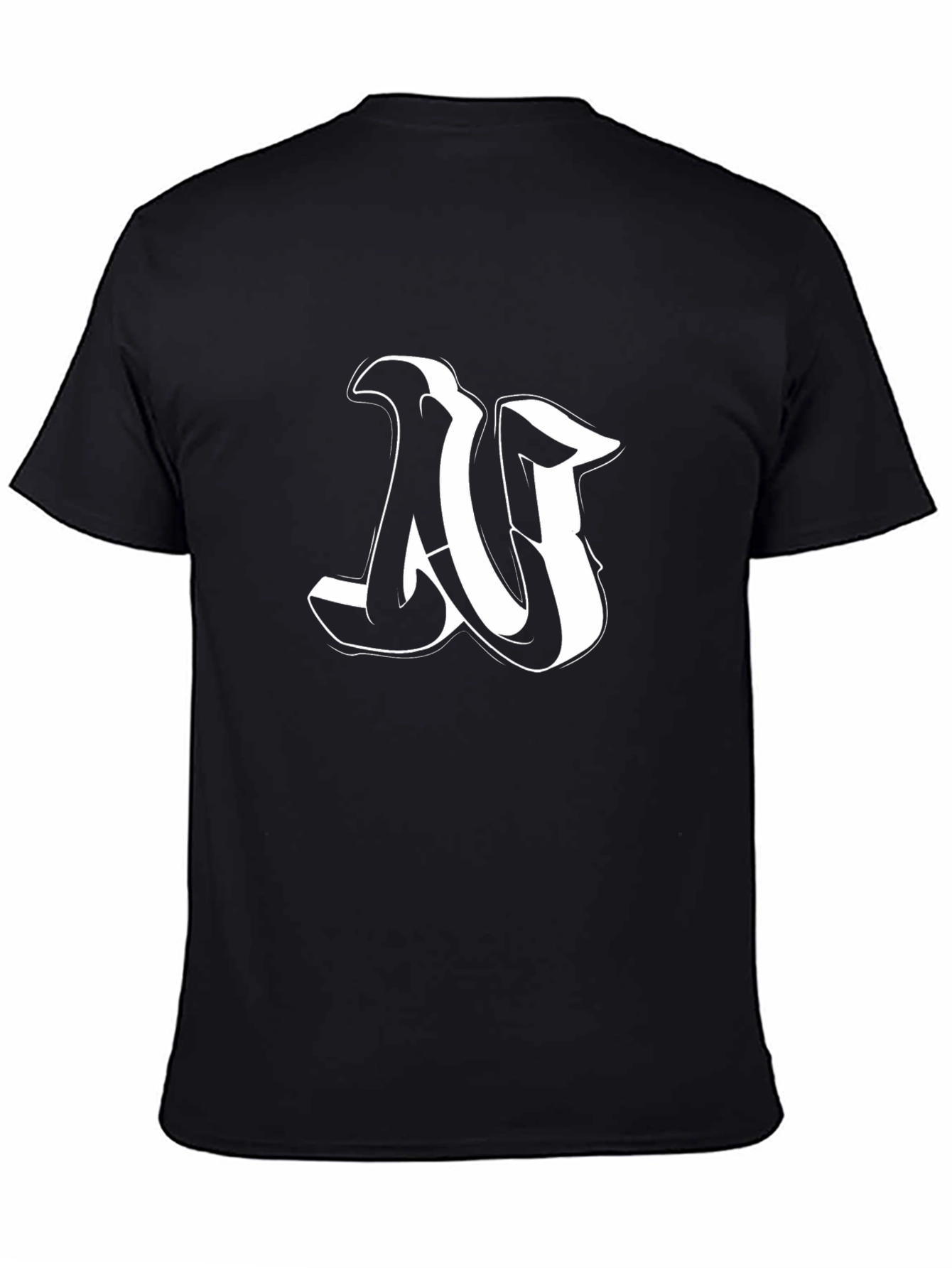 Cool Letter N Graphic Black T-Shirt