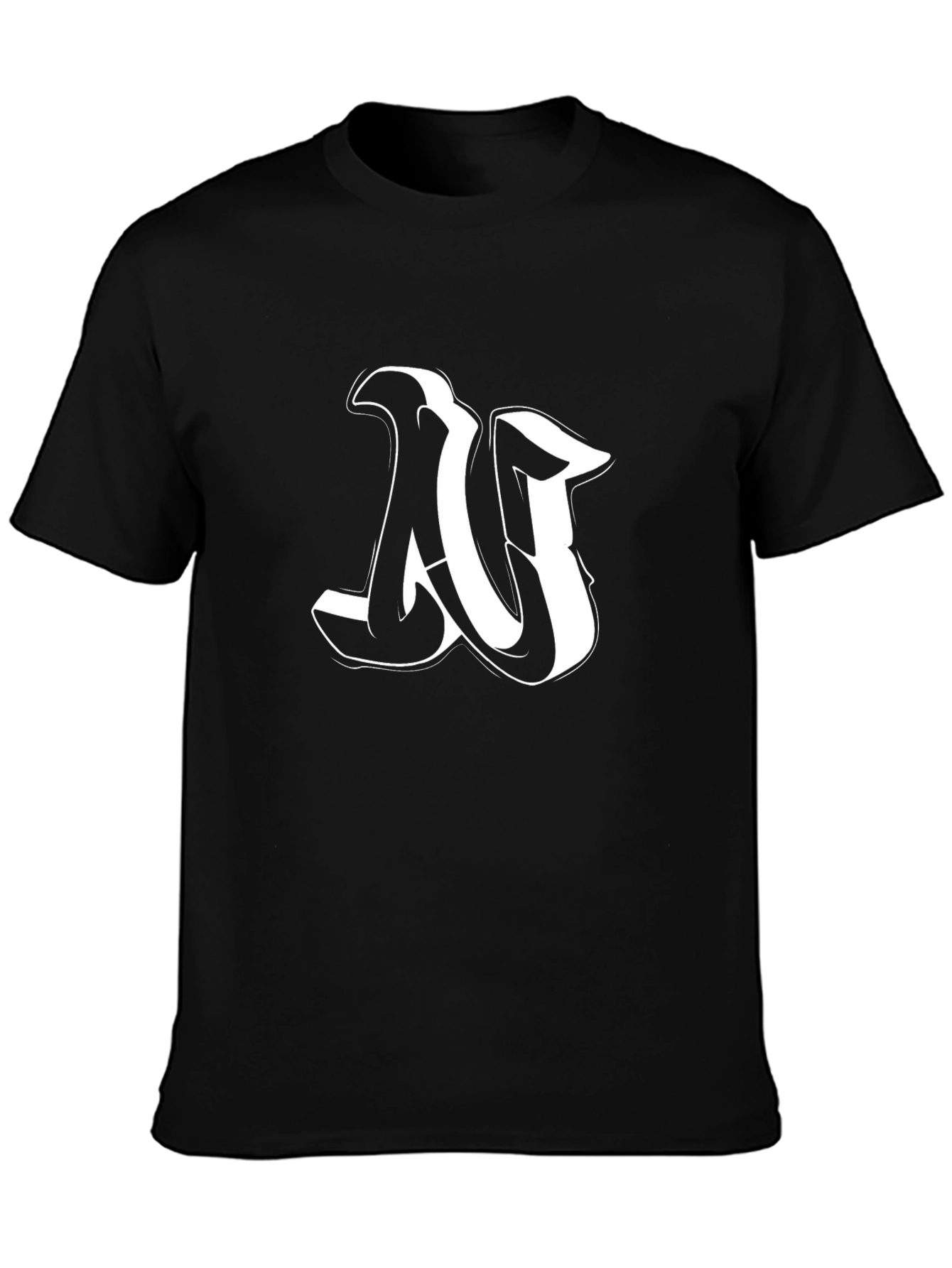 Cool Letter N Graphic Black T-Shirt