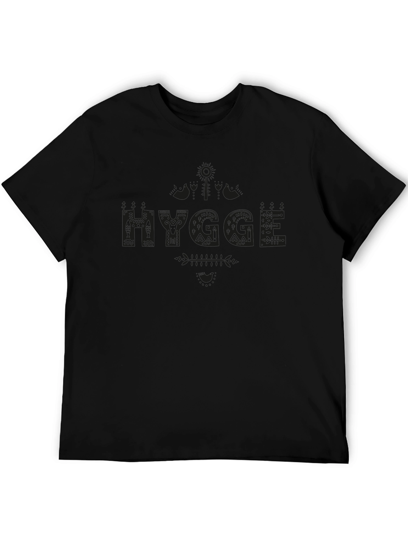 Mens Black Hygge Graphic T-Shirt