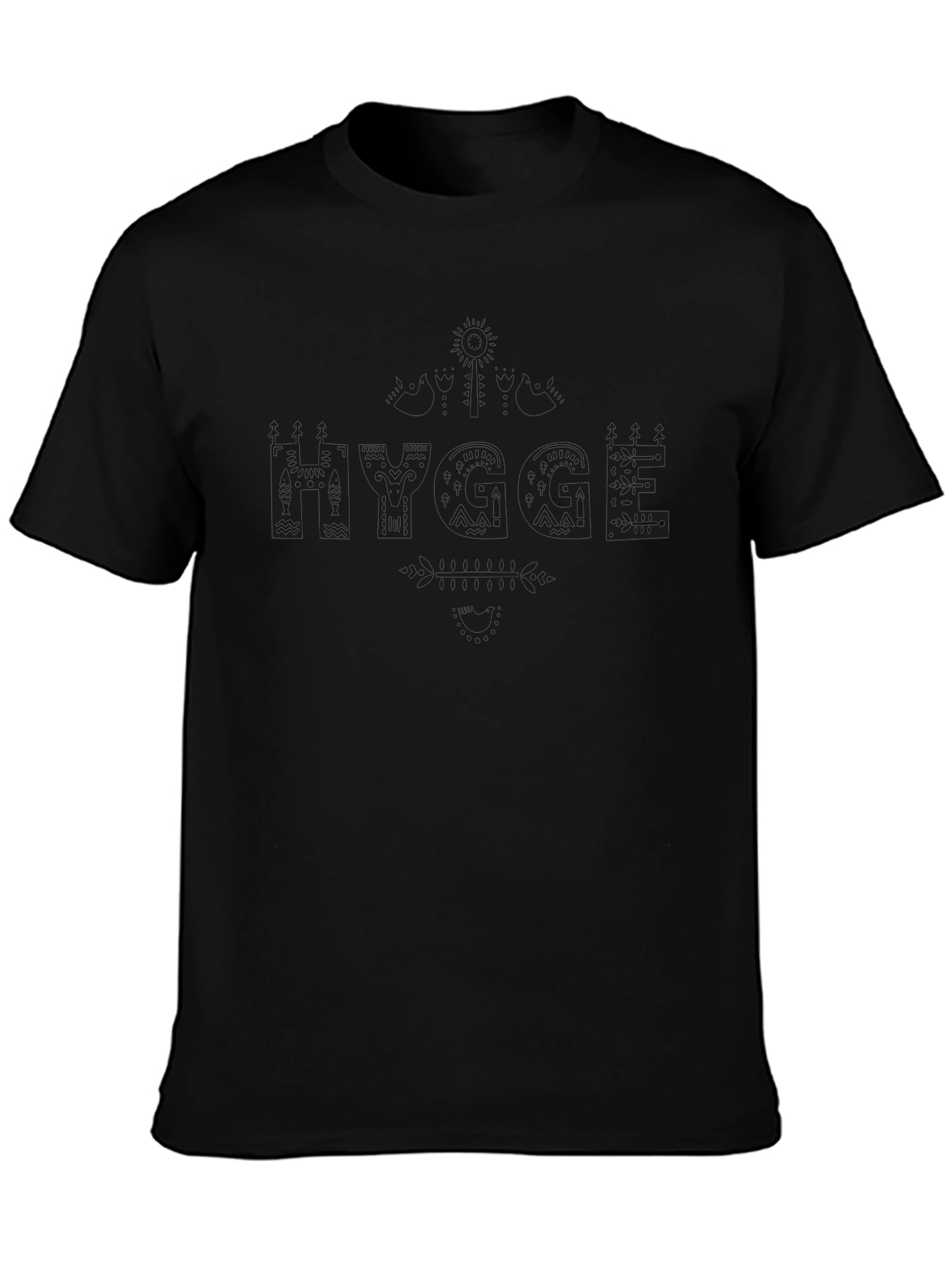 Mens Black Hygge Graphic T-Shirt