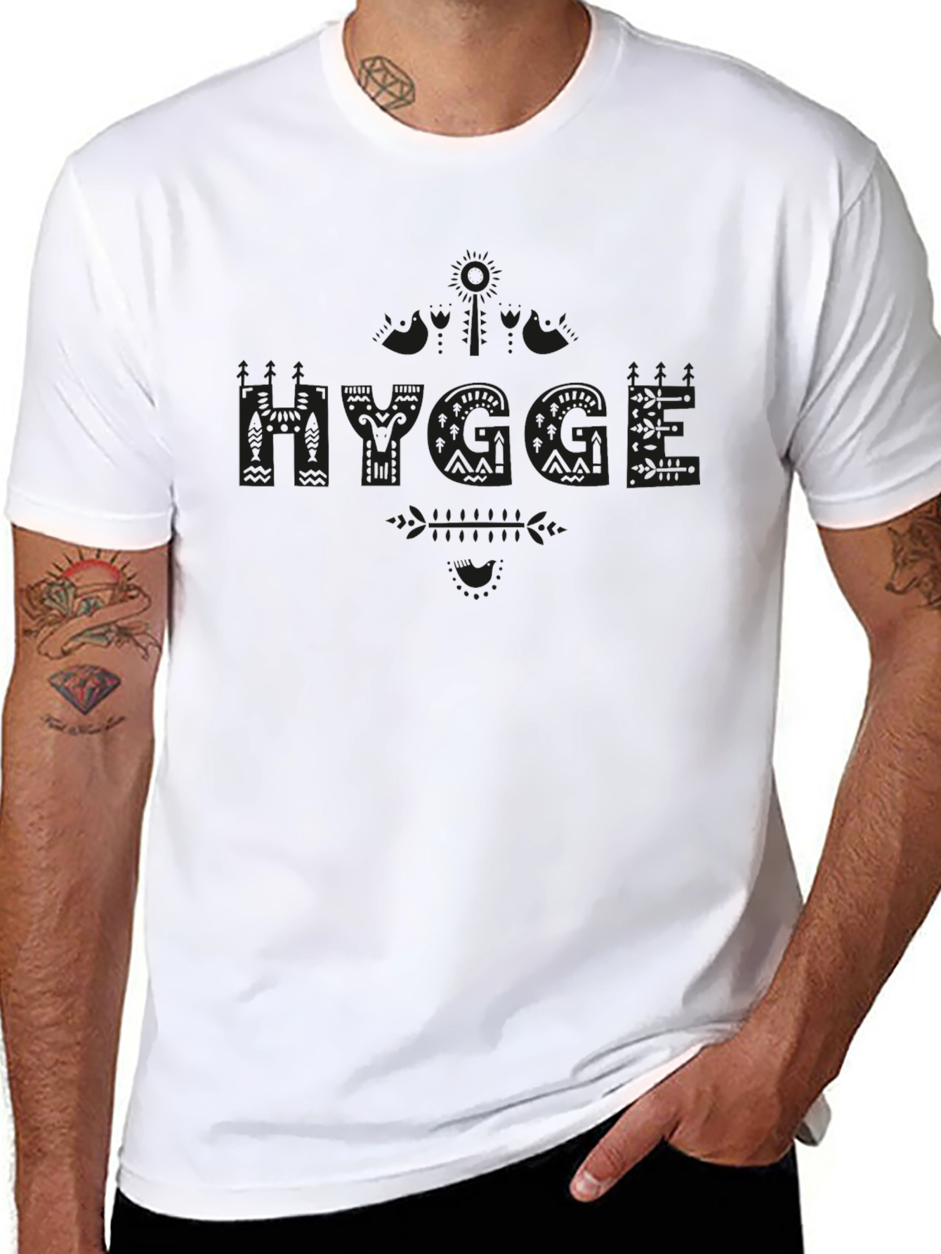 Mens Black Hygge Graphic T-Shirt