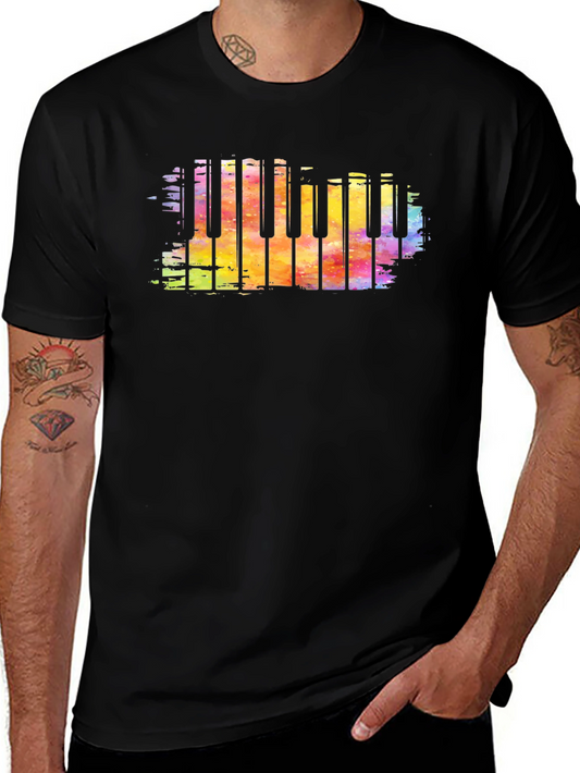 Colorful Piano Keys Graphic T-Shirt