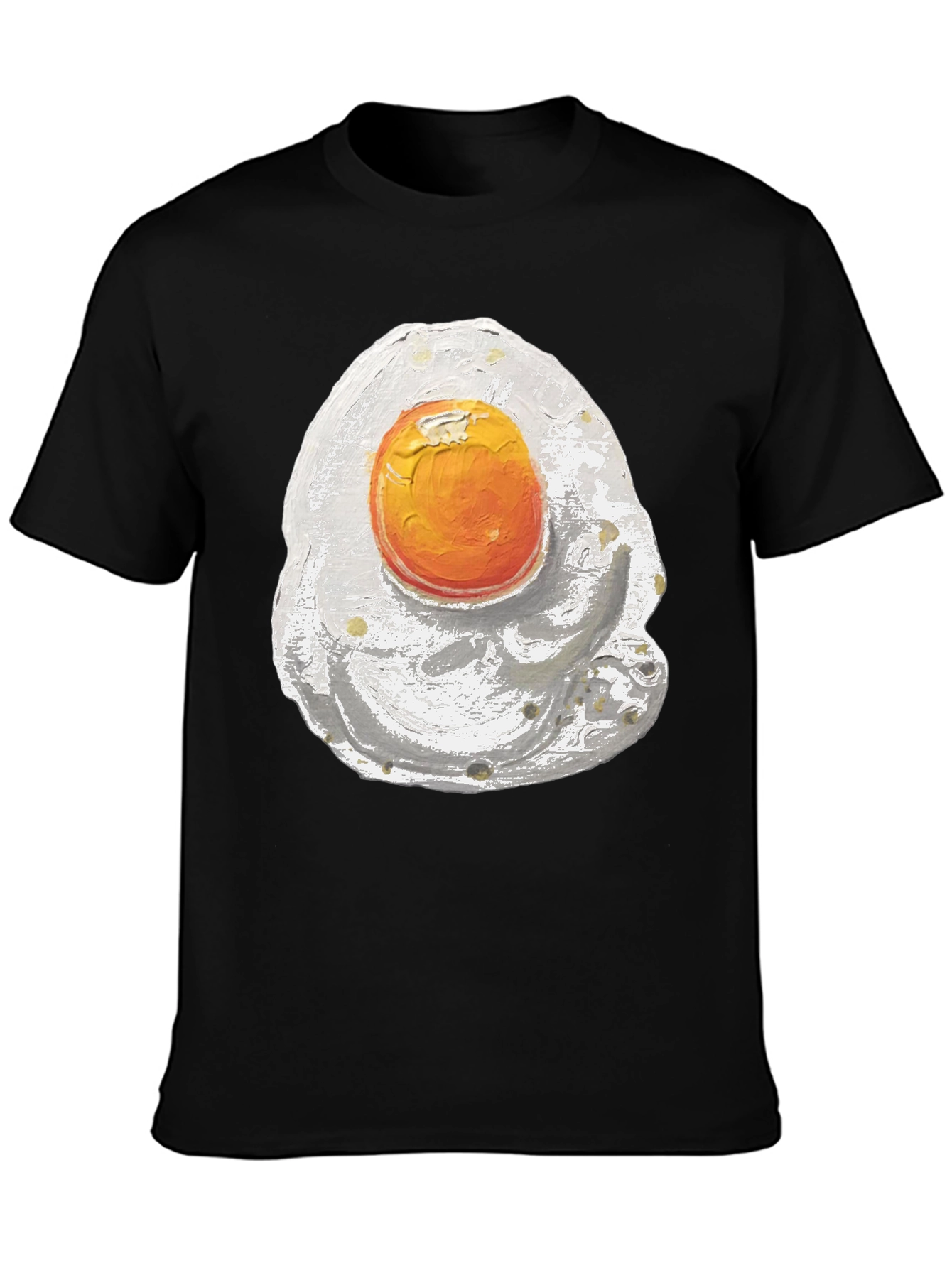 Fried Egg Graphic Tee - Black Cotton Shirt