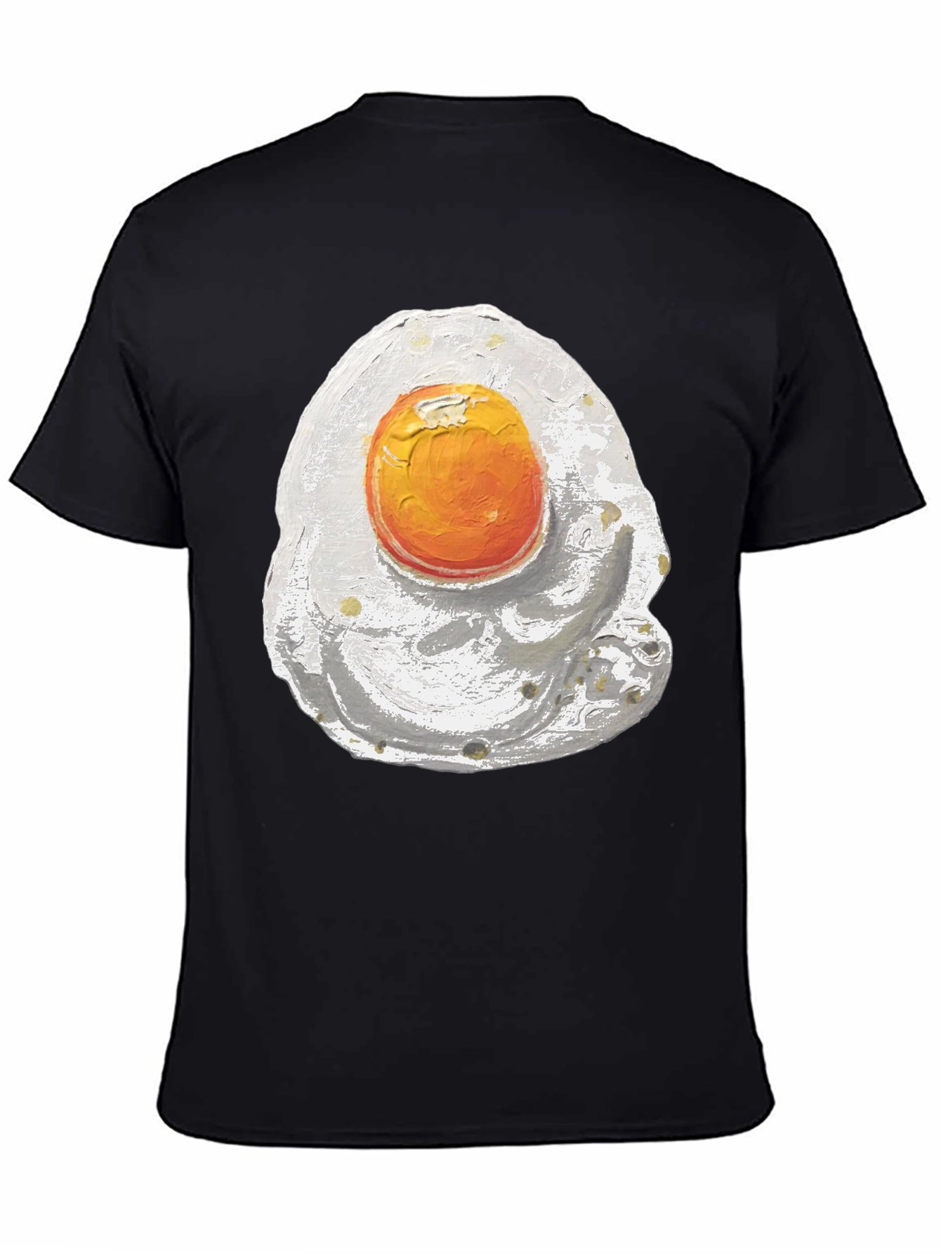 Fried Egg Graphic Tee - Black Cotton Shirt