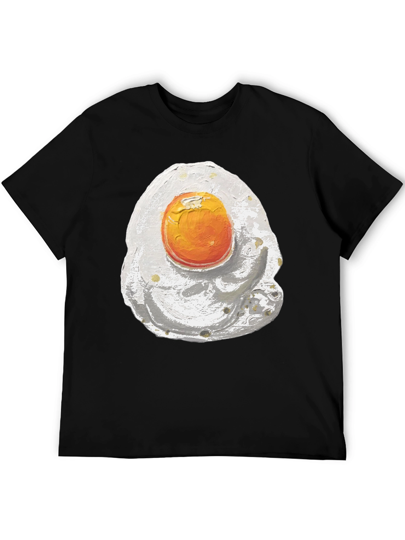 Fried Egg Graphic Tee - Black Cotton Shirt