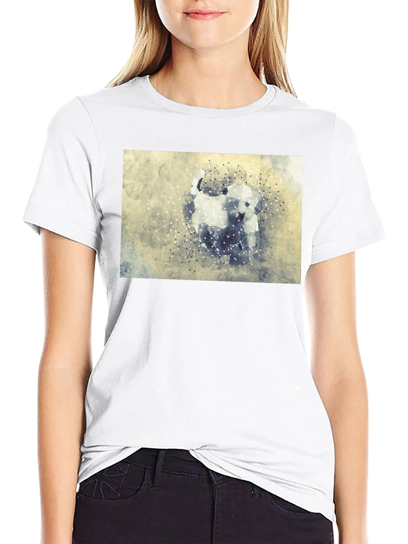 Abstract Dog Graphic Tee - Stylish Casual Wear