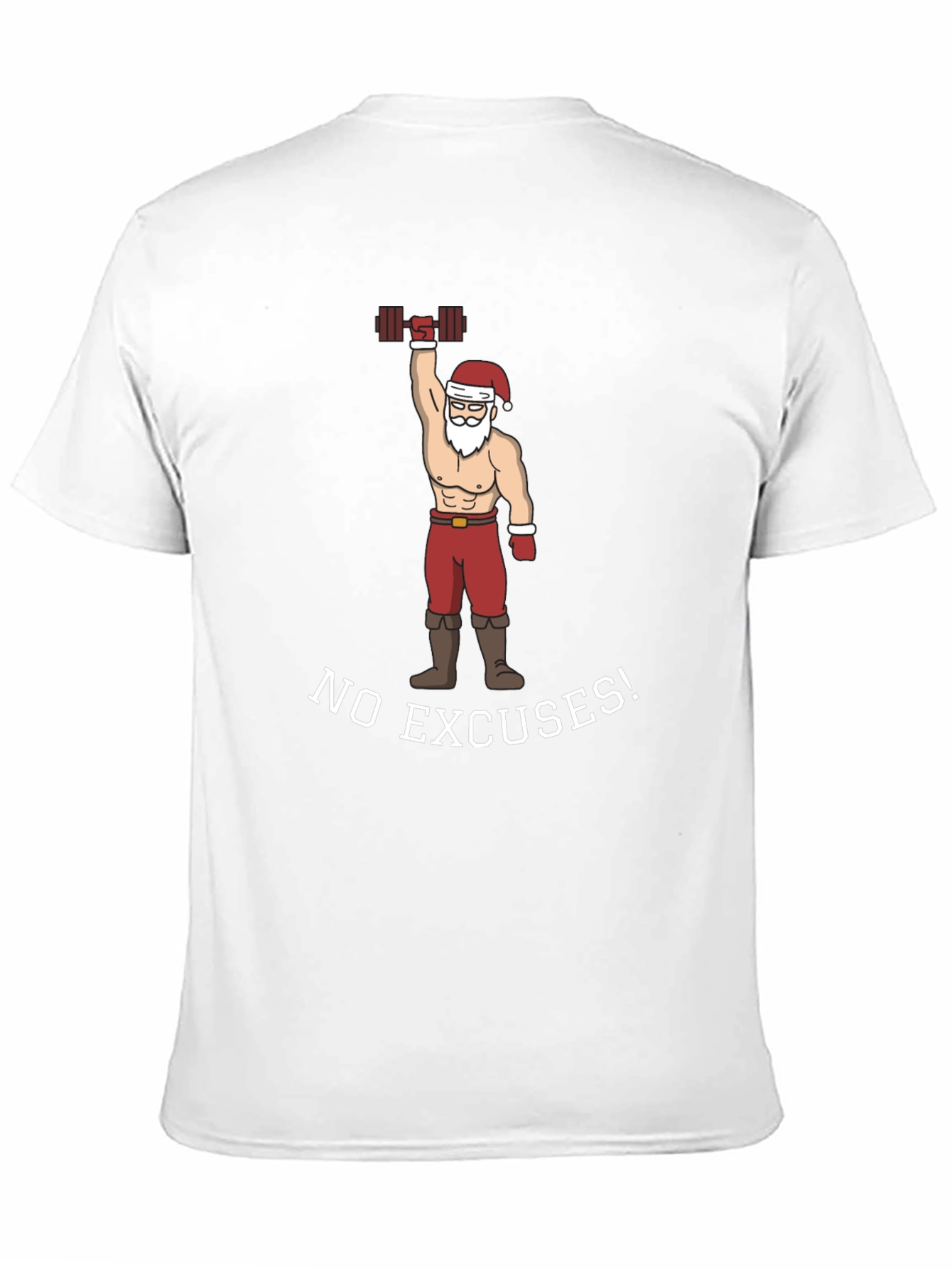 No Excuses Santa Weightlifting Graphic Tee