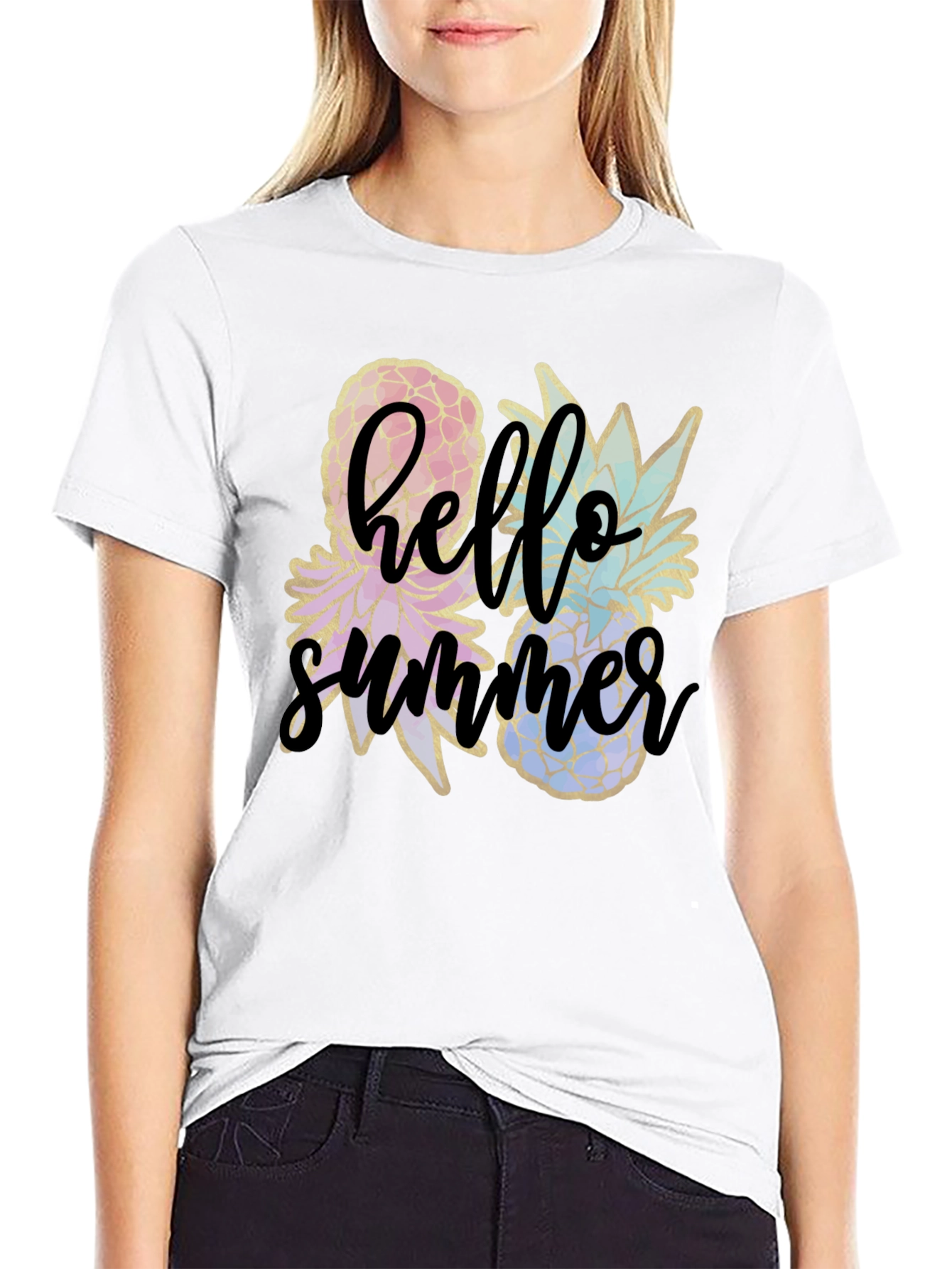 Hello Summer Pineapple Graphic Tee