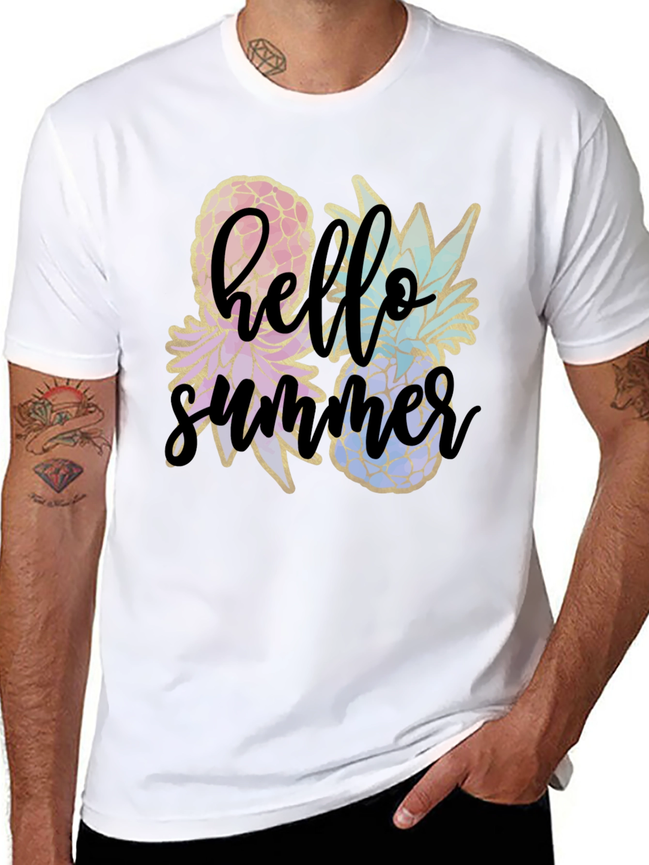 Hello Summer Pineapple Graphic Tee