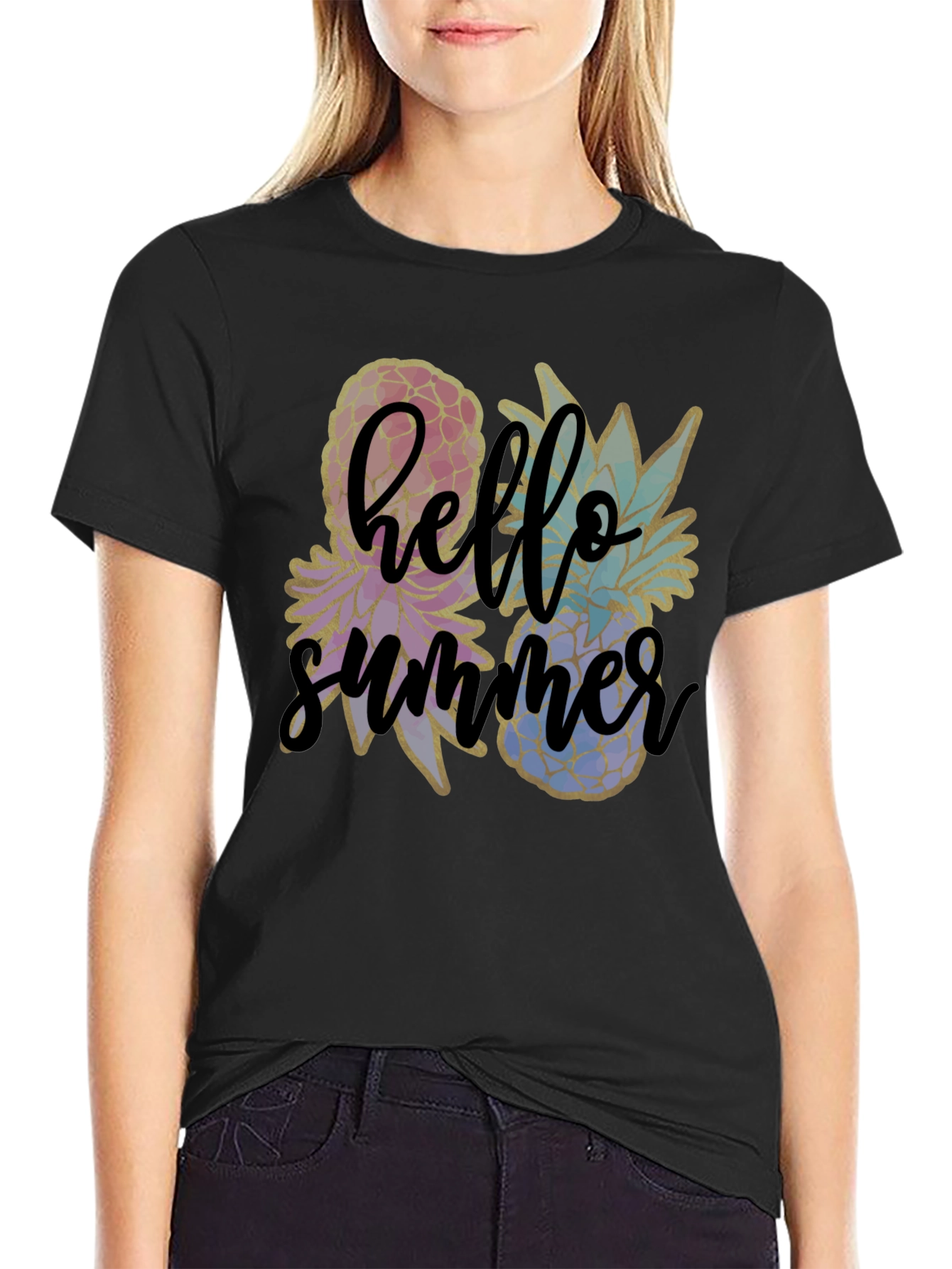 Hello Summer Pineapple Graphic Tee