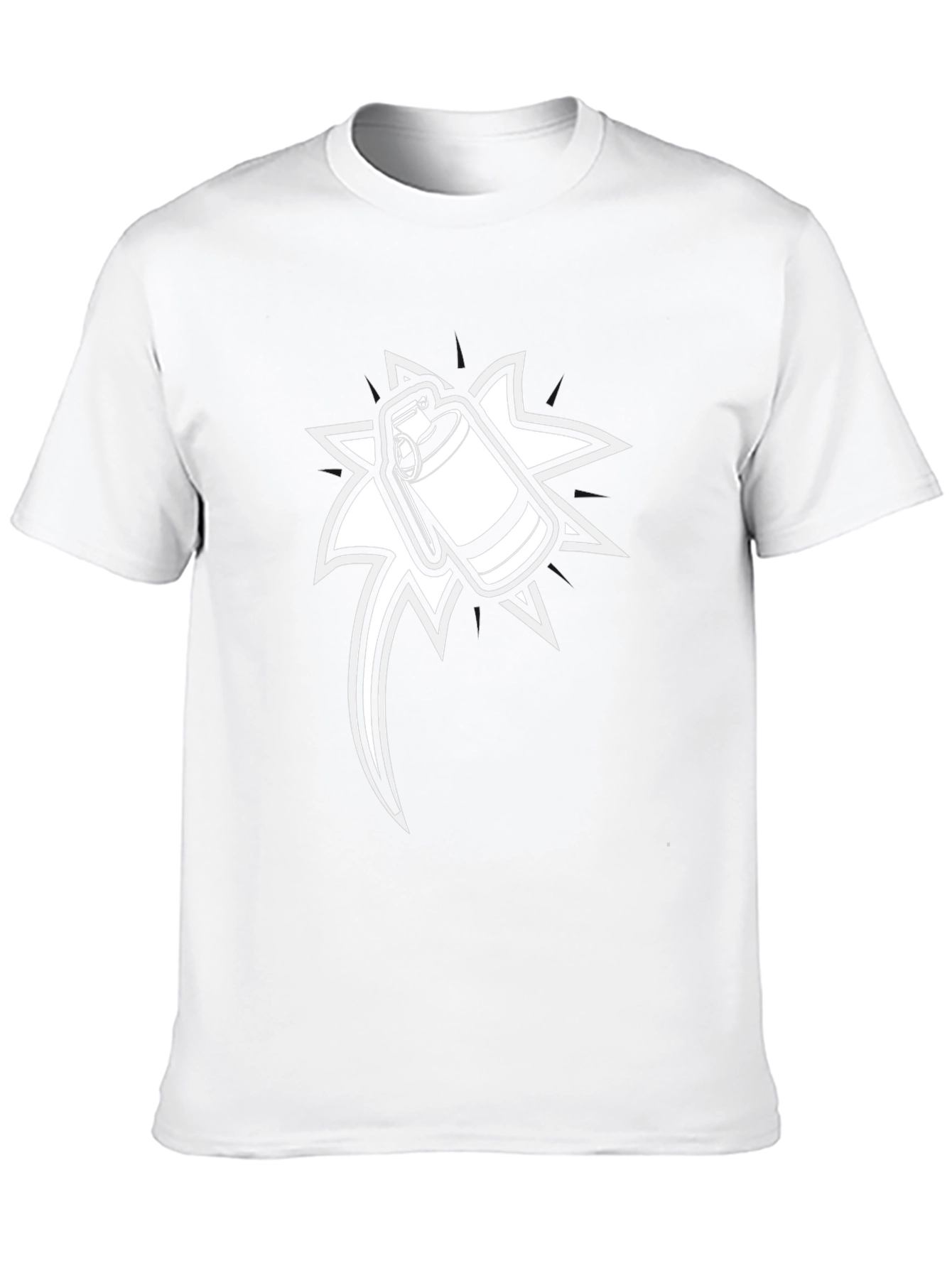 Graphic Black T-Shirt with Grenade Design