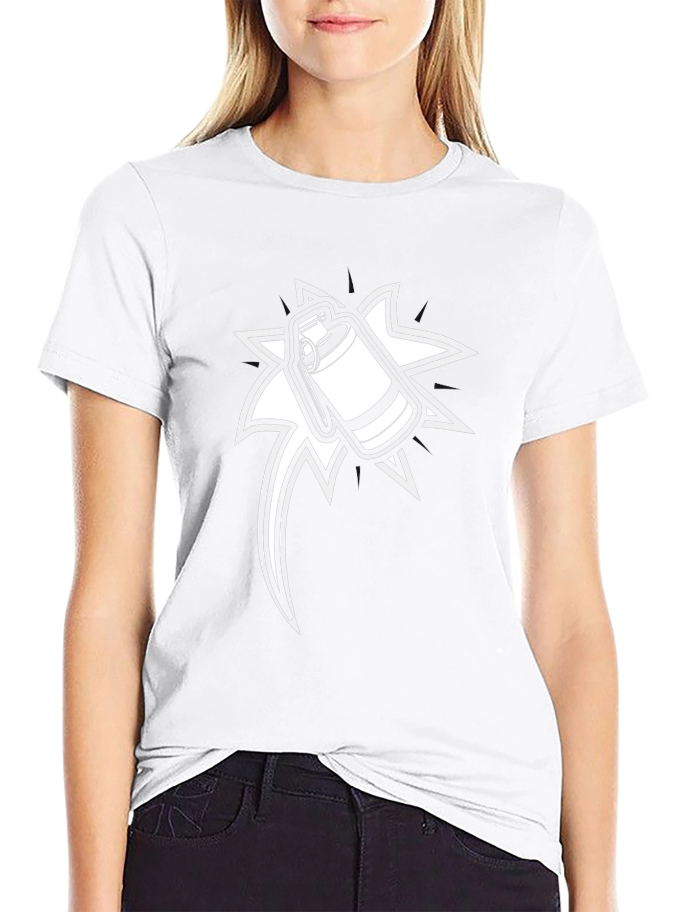 Graphic Black T-Shirt with Grenade Design