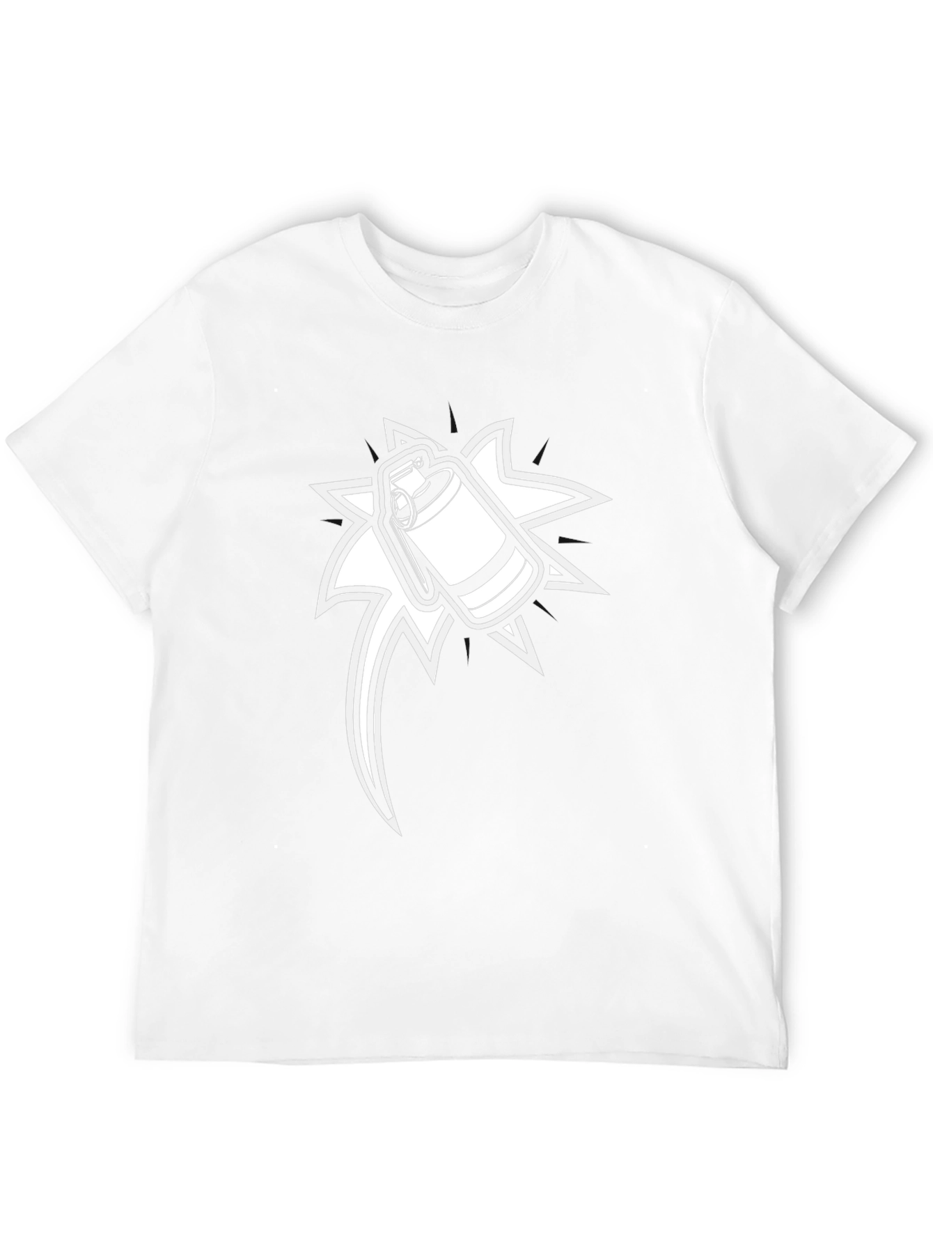 Graphic Black T-Shirt with Grenade Design