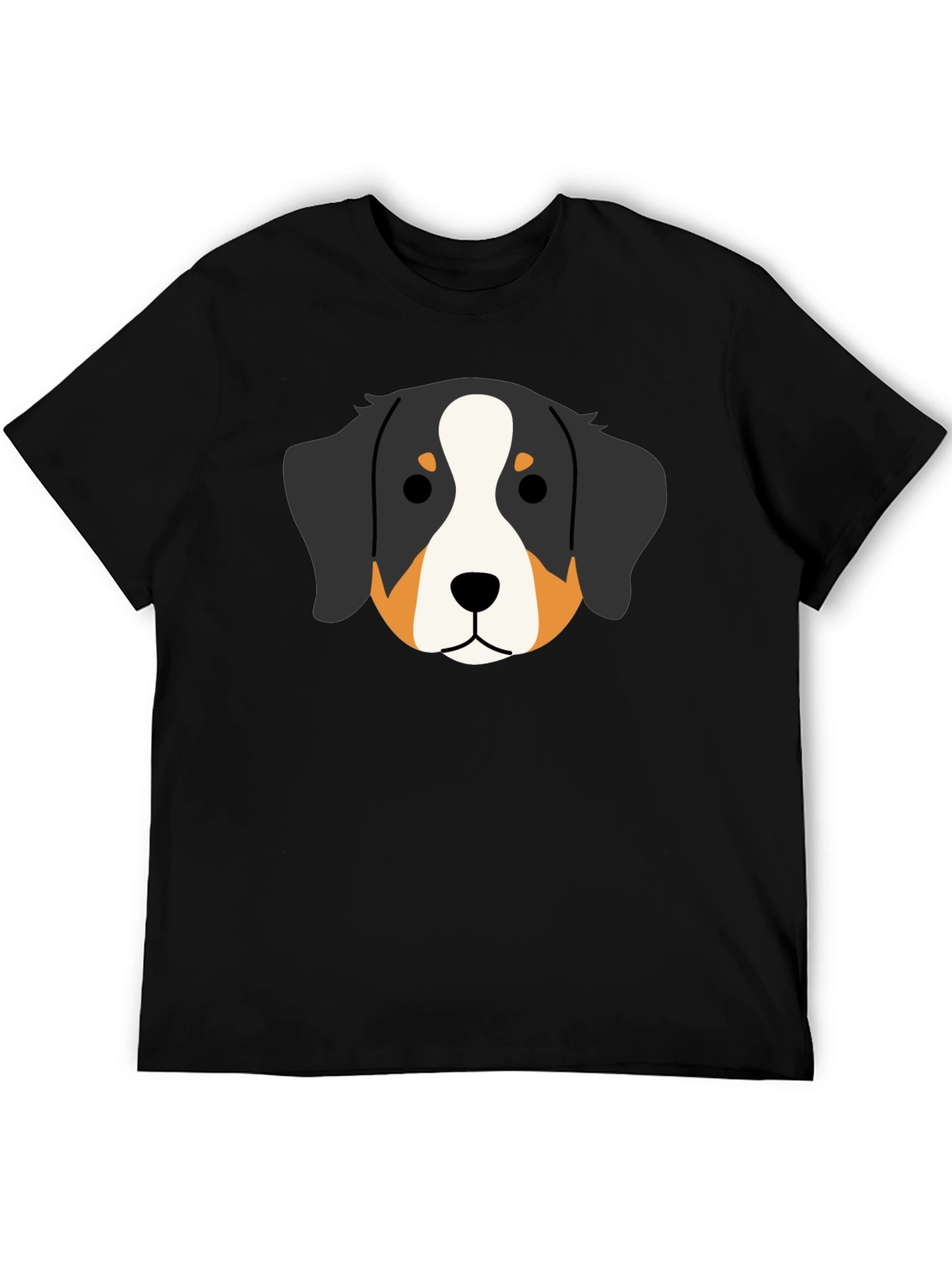 Bernese Mountain Dog Head Graphic Tee - Black