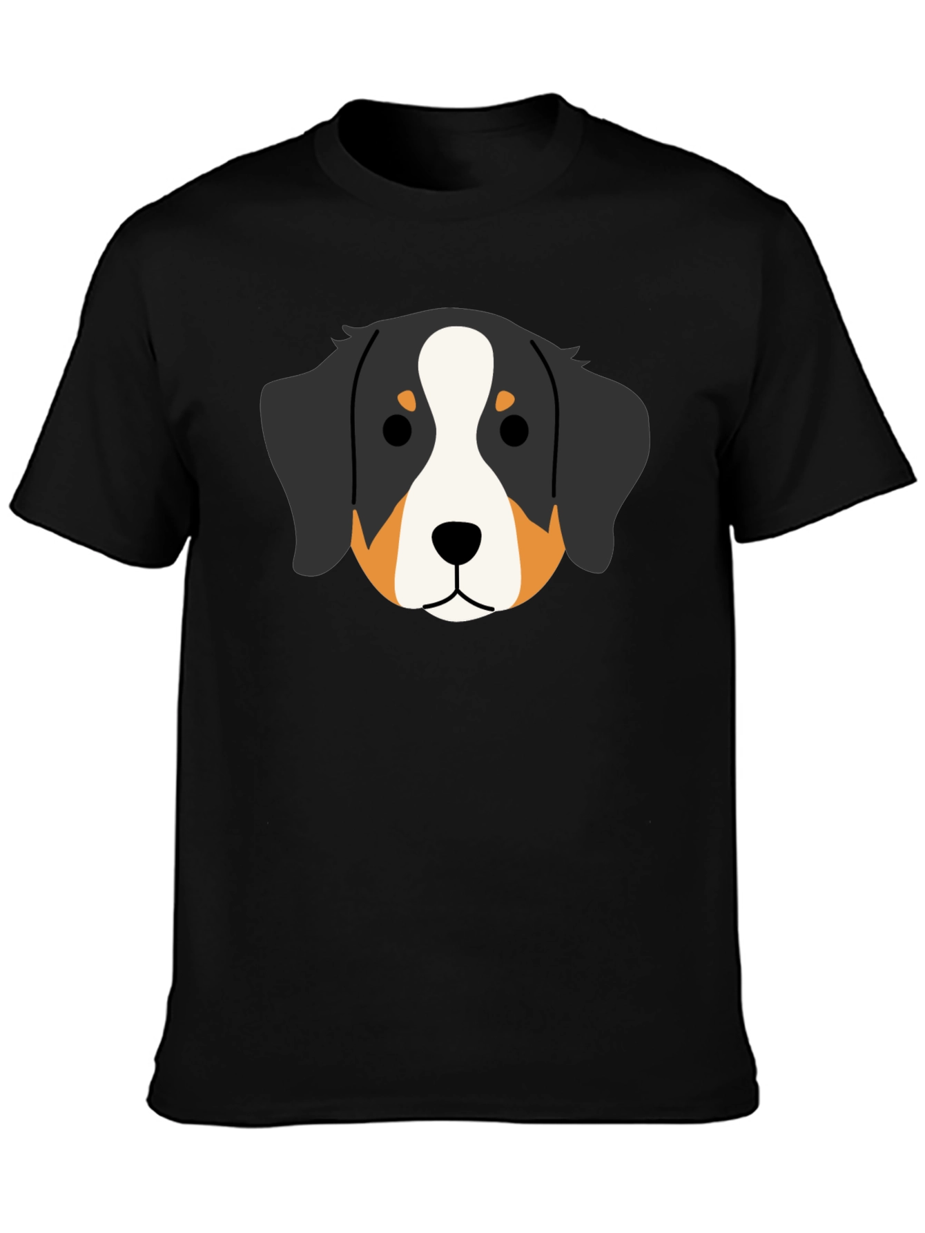 Bernese Mountain Dog Head Graphic Tee - Black