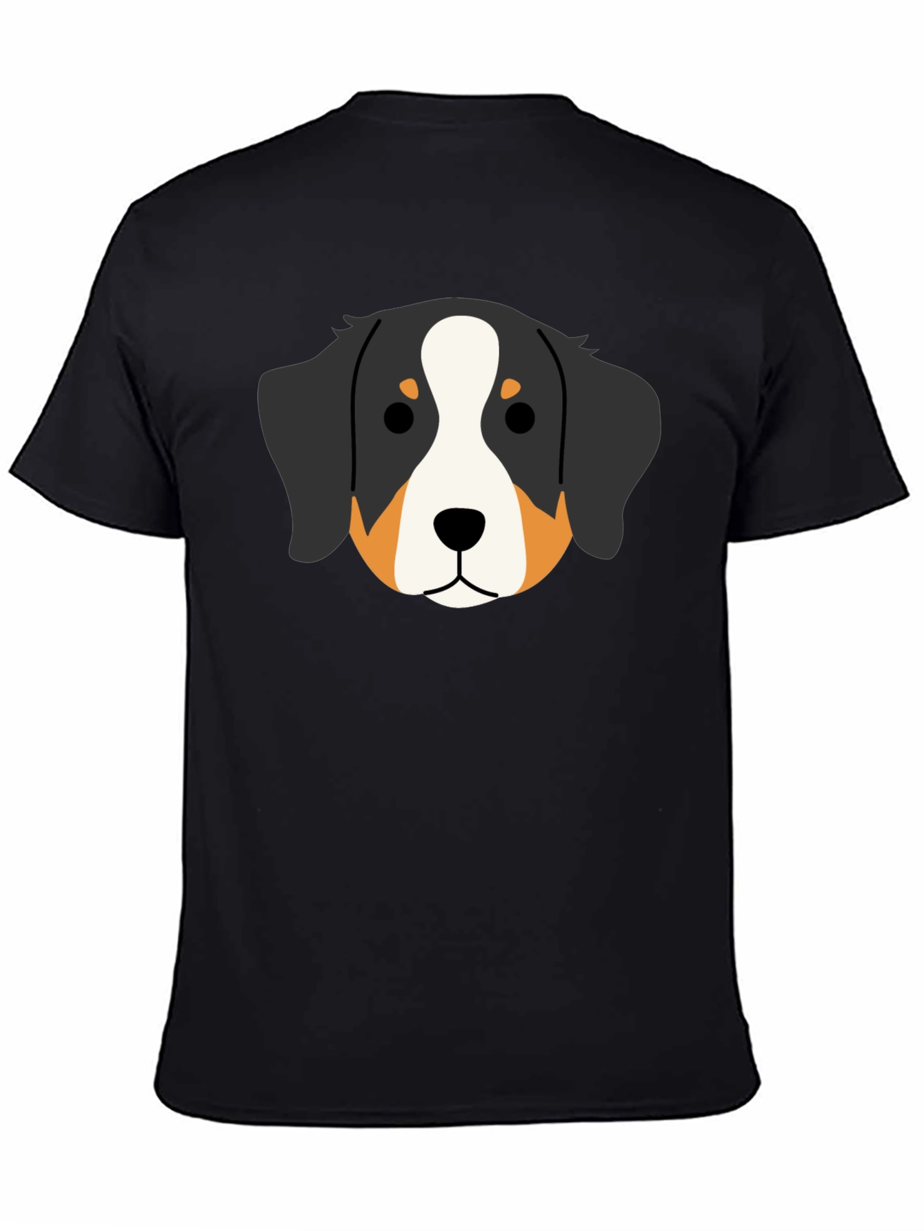 Bernese Mountain Dog Head Graphic Tee - Black
