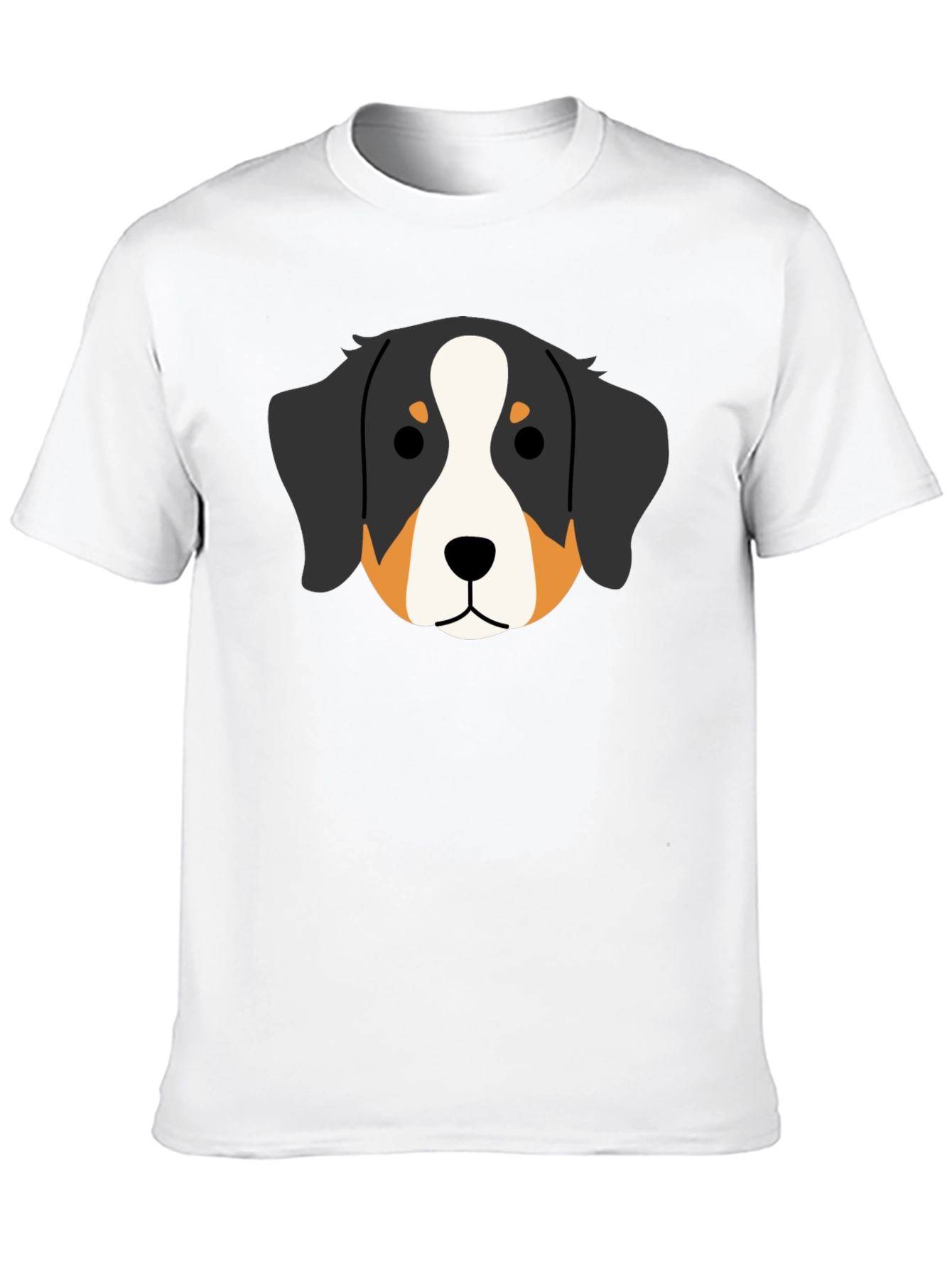 Bernese Mountain Dog Head Graphic Tee - Black