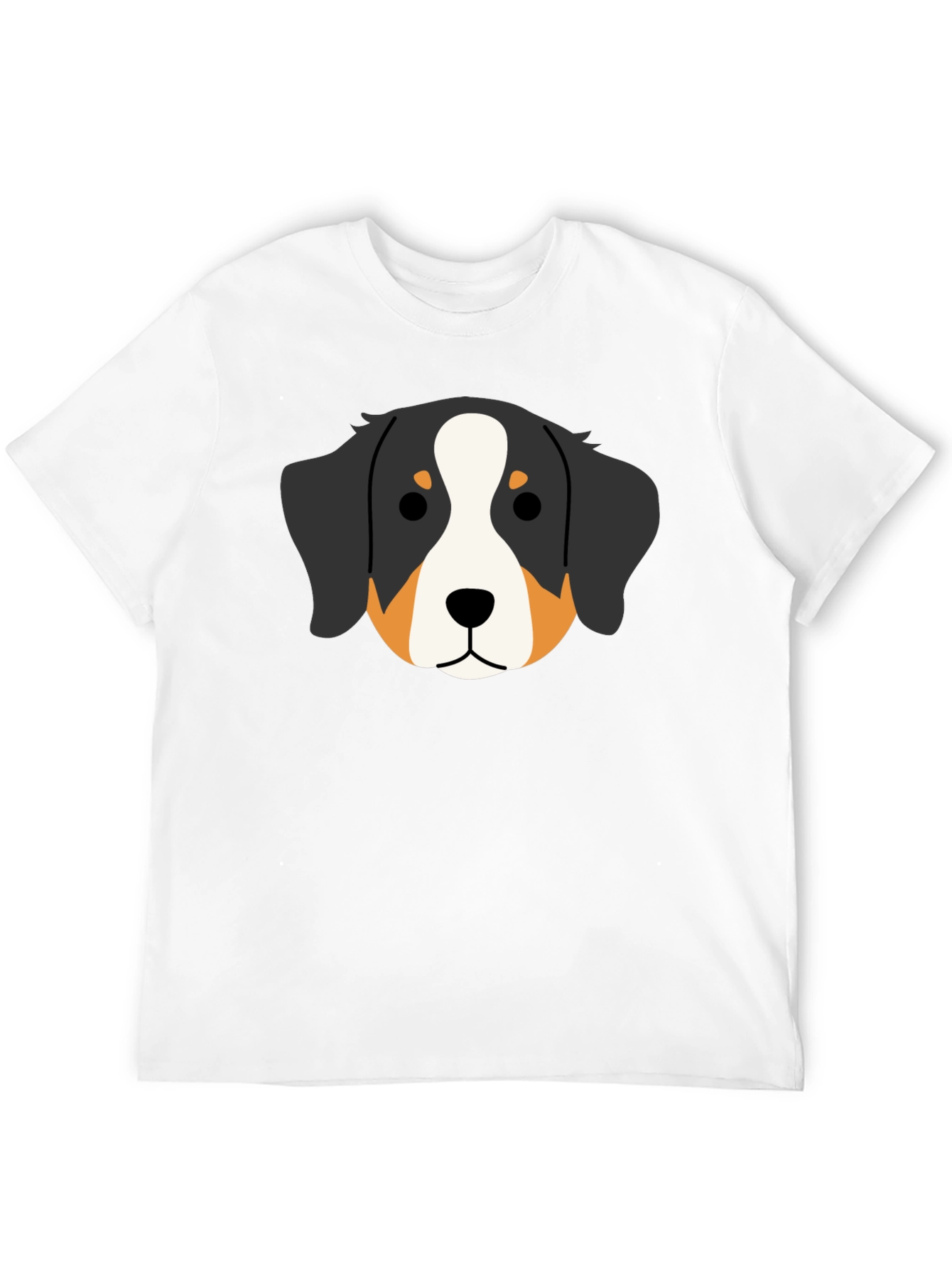 Bernese Mountain Dog Head Graphic Tee - Black