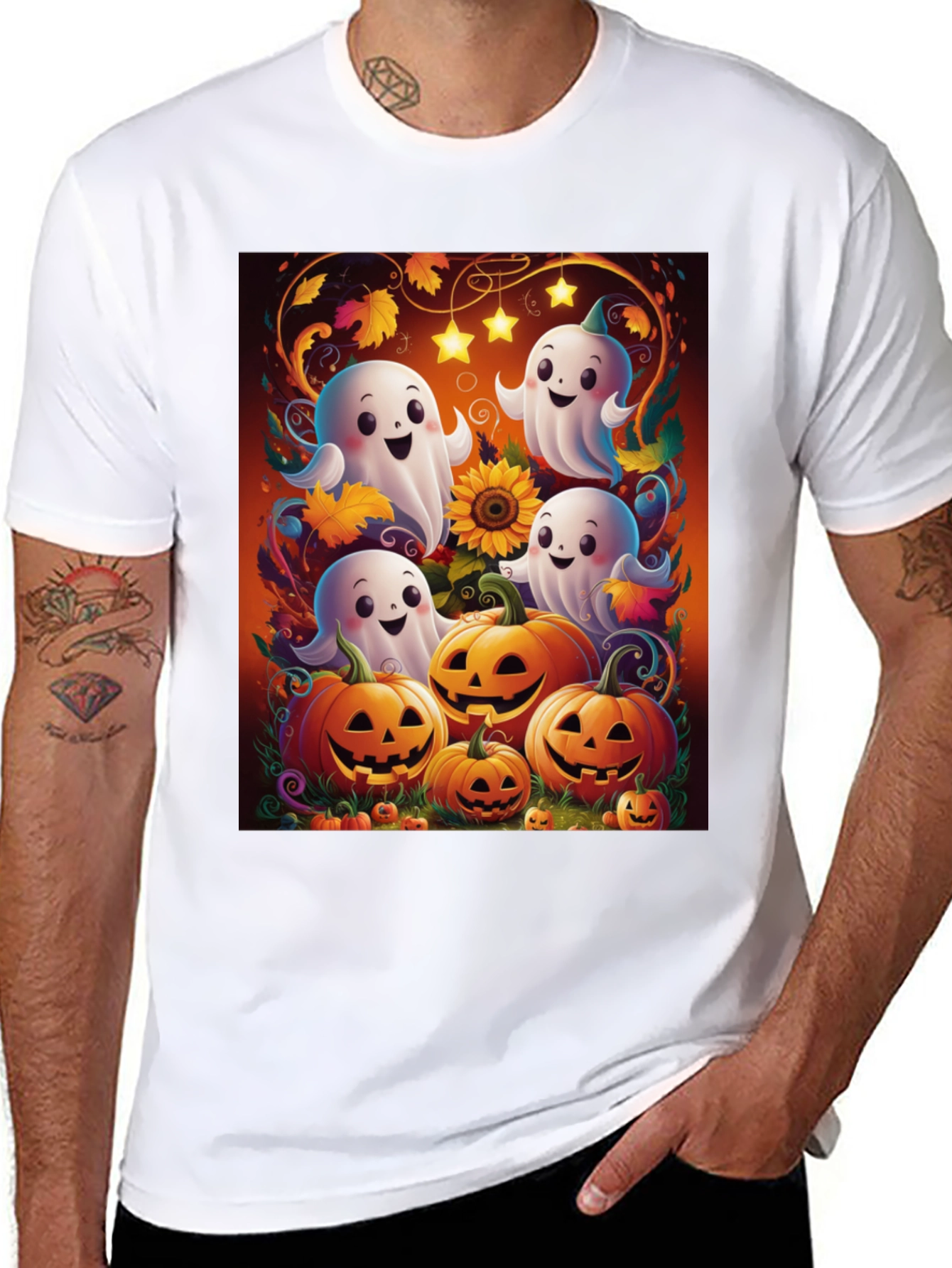 Halloween Ghost Pumpkin T-Shirt