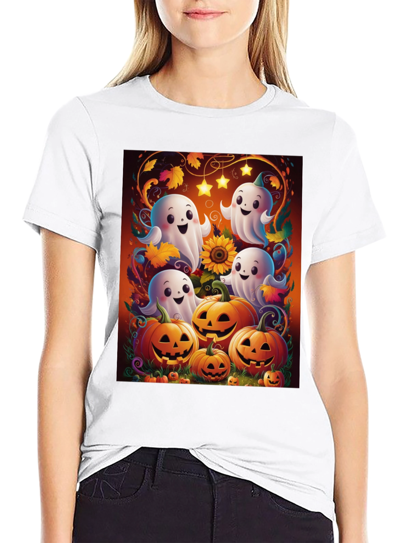 Halloween Ghost Pumpkin T-Shirt
