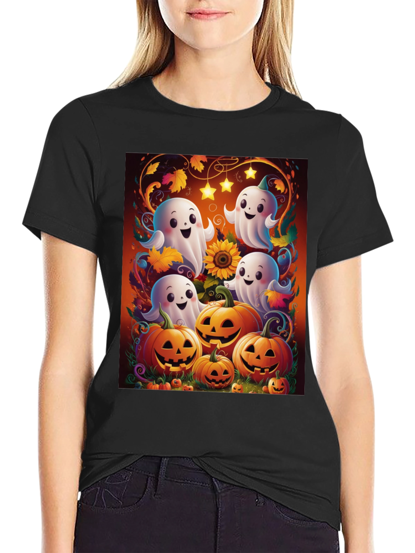 Halloween Ghost Pumpkin T-Shirt