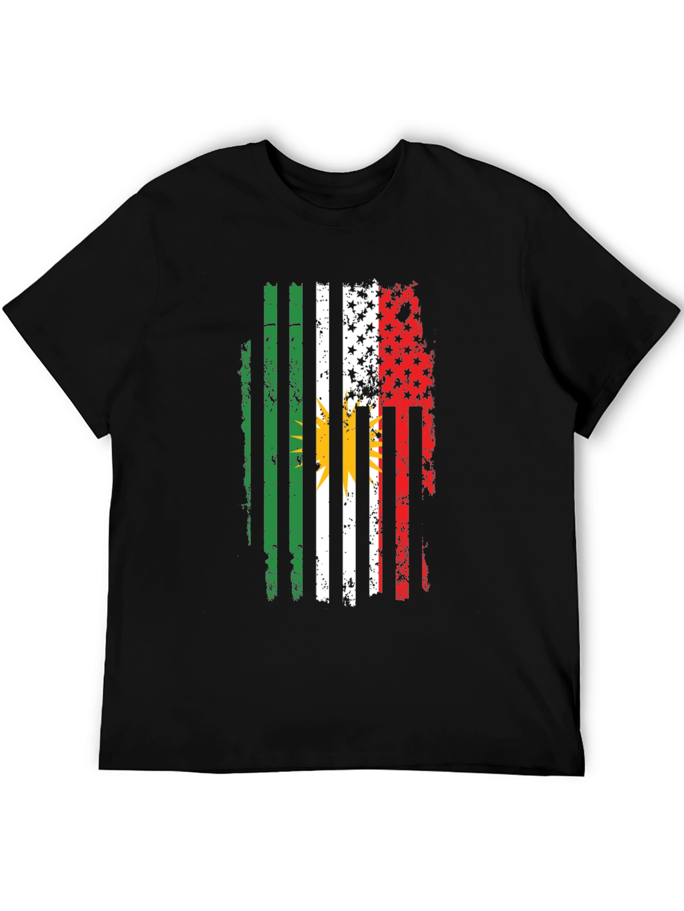 Distressed Kurdish American Flag T-Shirt