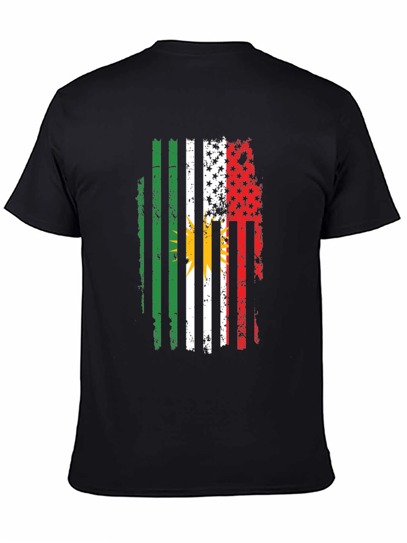 Distressed Kurdish American Flag T-Shirt