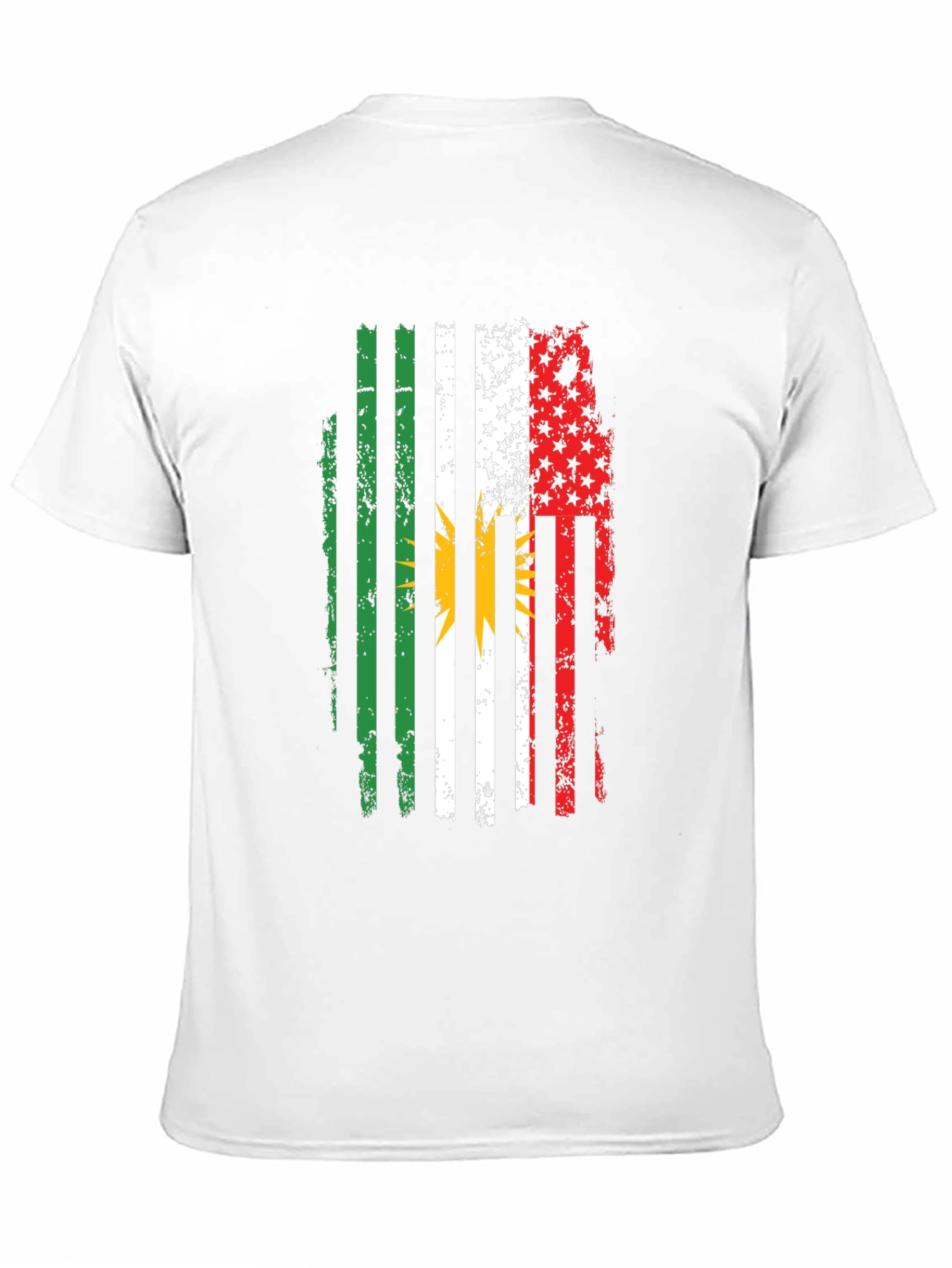 Distressed Kurdish American Flag T-Shirt