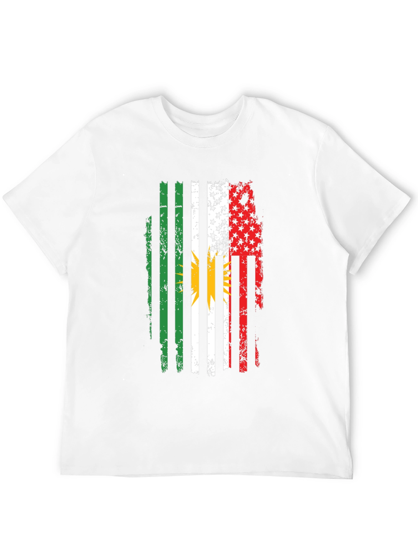 Distressed Kurdish American Flag T-Shirt