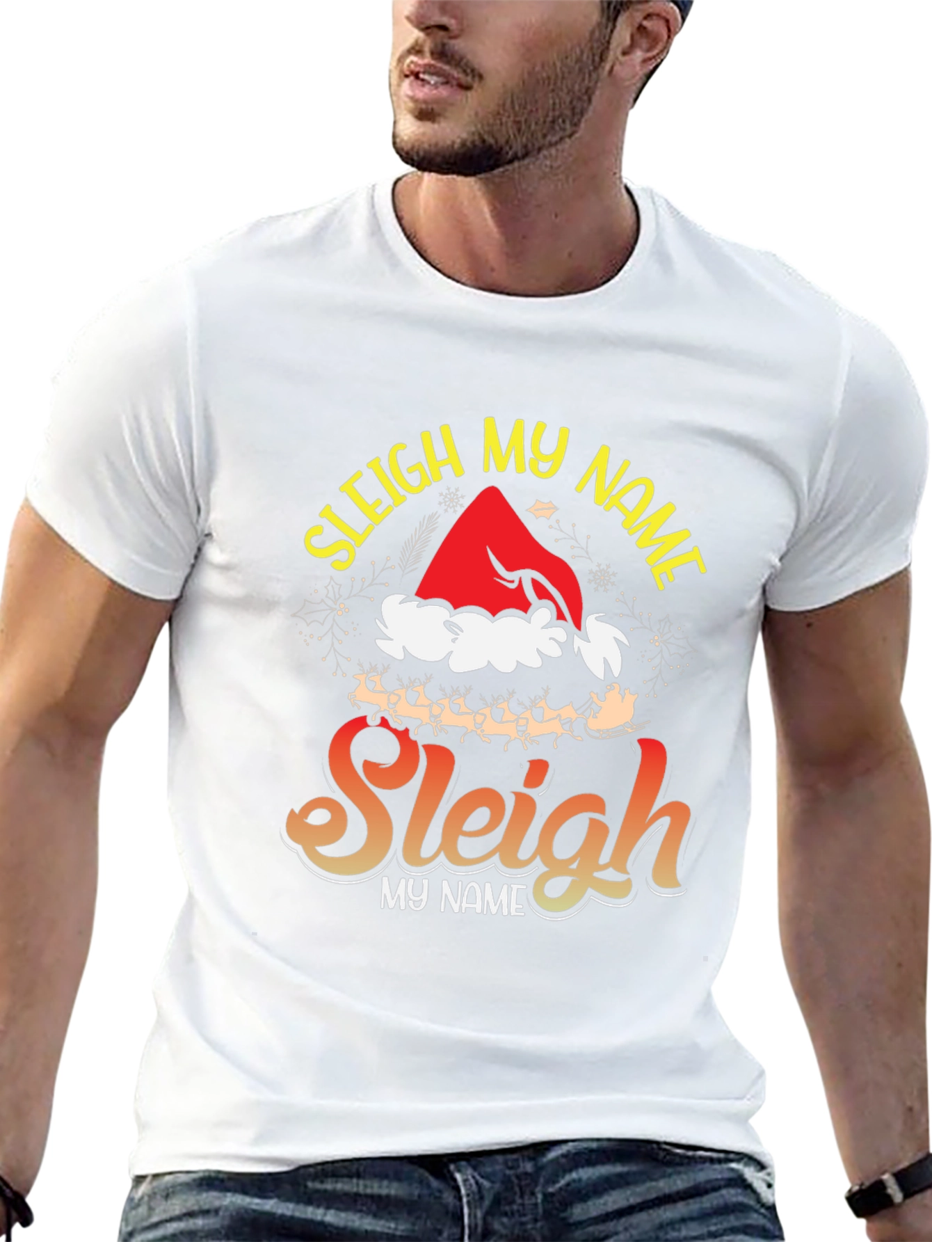 Sleigh My Name Graphic Tee - Holiday Festive Style