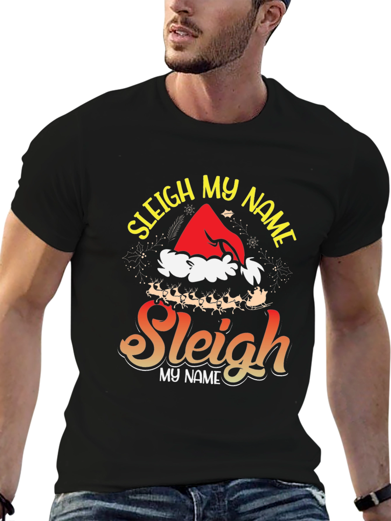 Sleigh My Name Graphic Tee - Holiday Festive Style