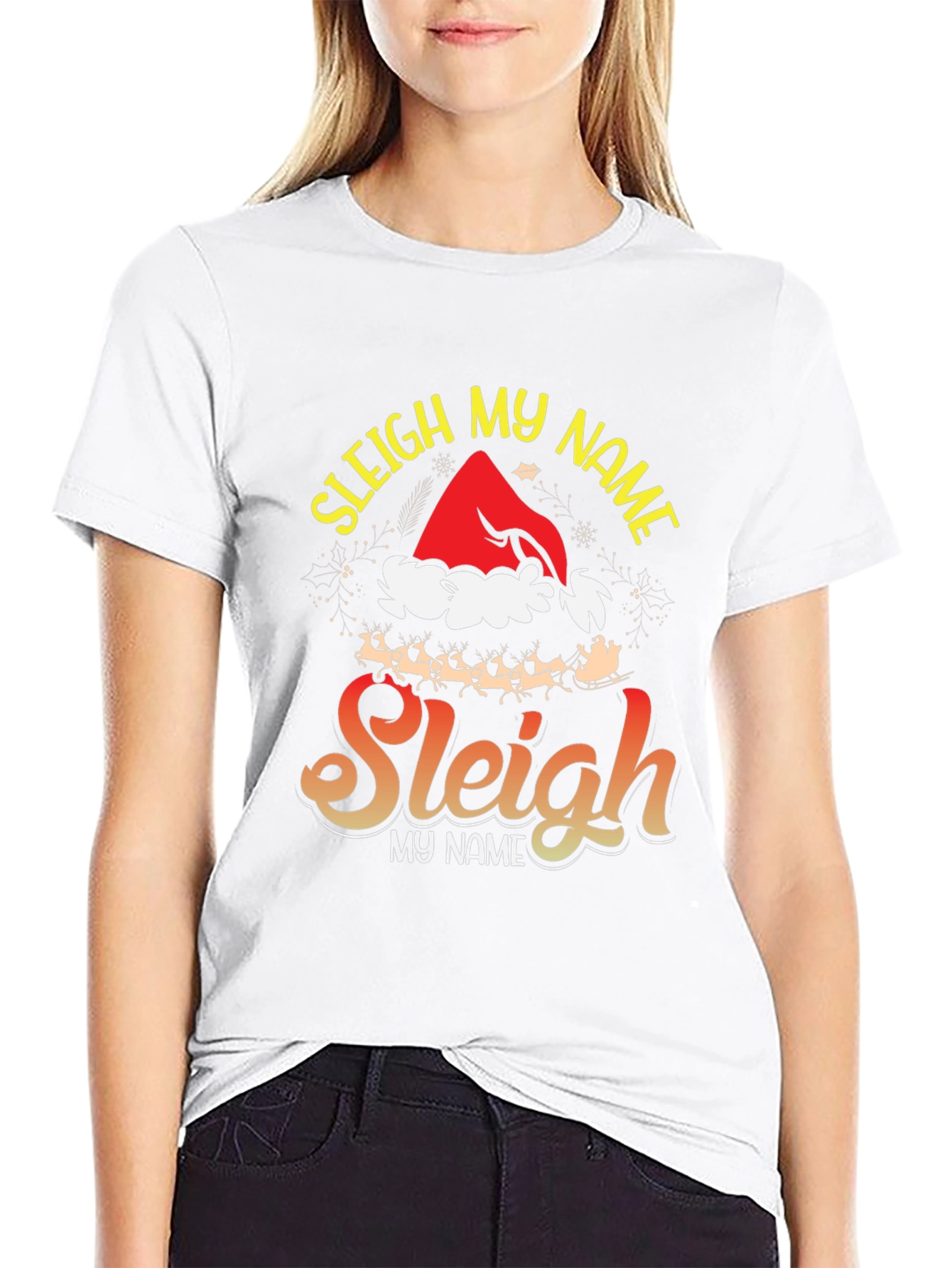 Sleigh My Name Graphic Tee - Holiday Festive Style