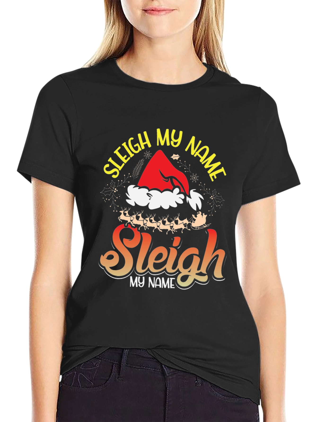 Sleigh My Name Graphic Tee - Holiday Festive Style