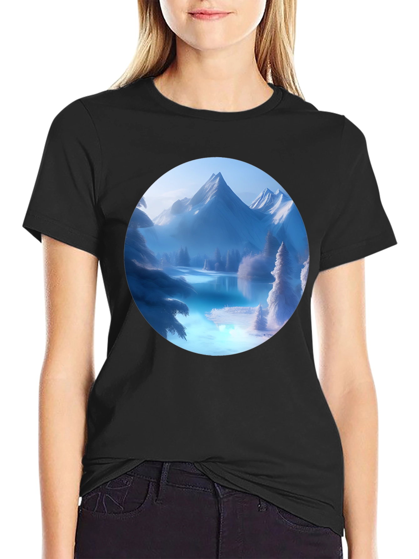 Mountain Lake Graphic Tee - Black T-Shirt