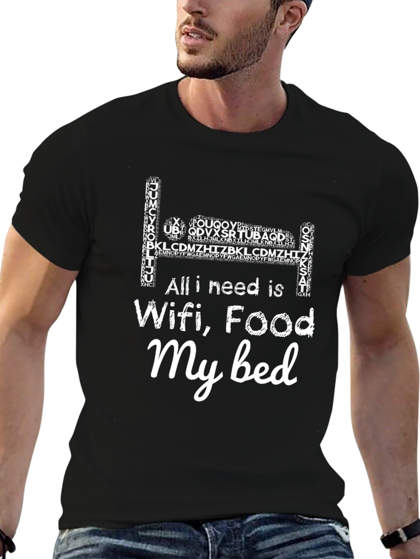 Wifi Food Bed T-Shirt - Funny Comfort Tee