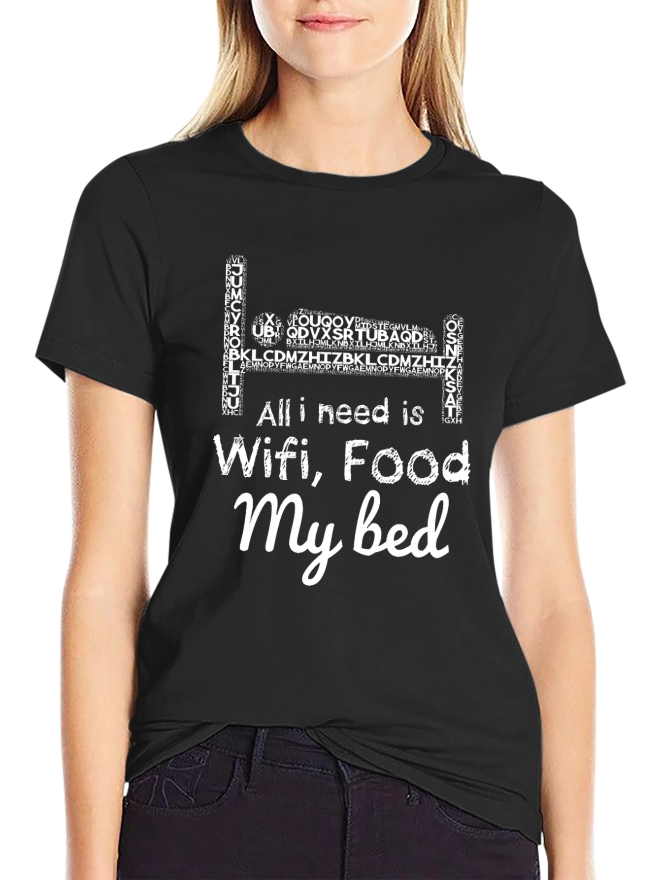 Wifi Food Bed T-Shirt - Funny Comfort Tee