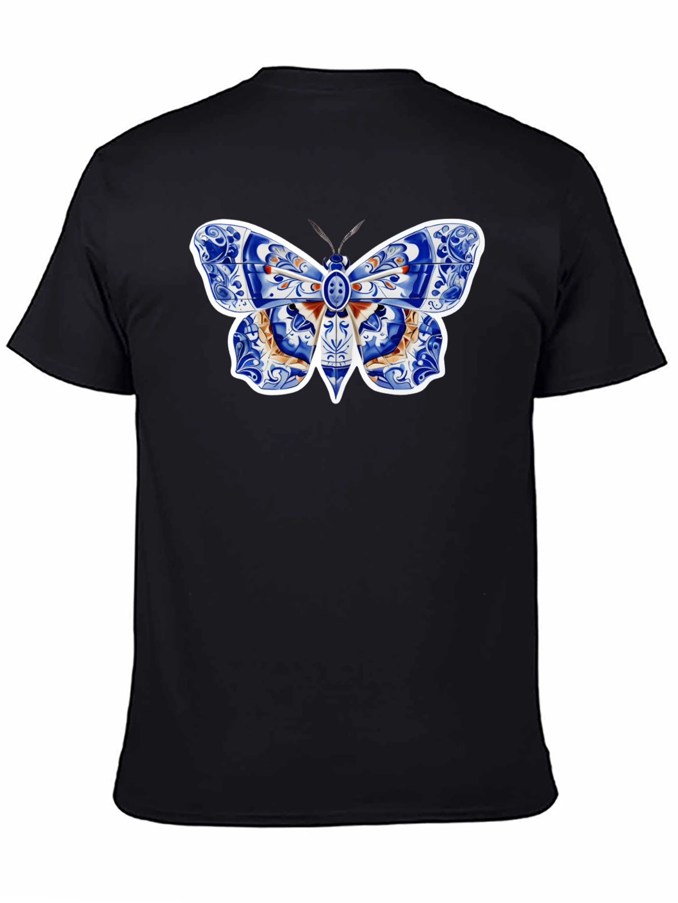 Butterfly Tile Pattern Tee - Stylish Graphic Print