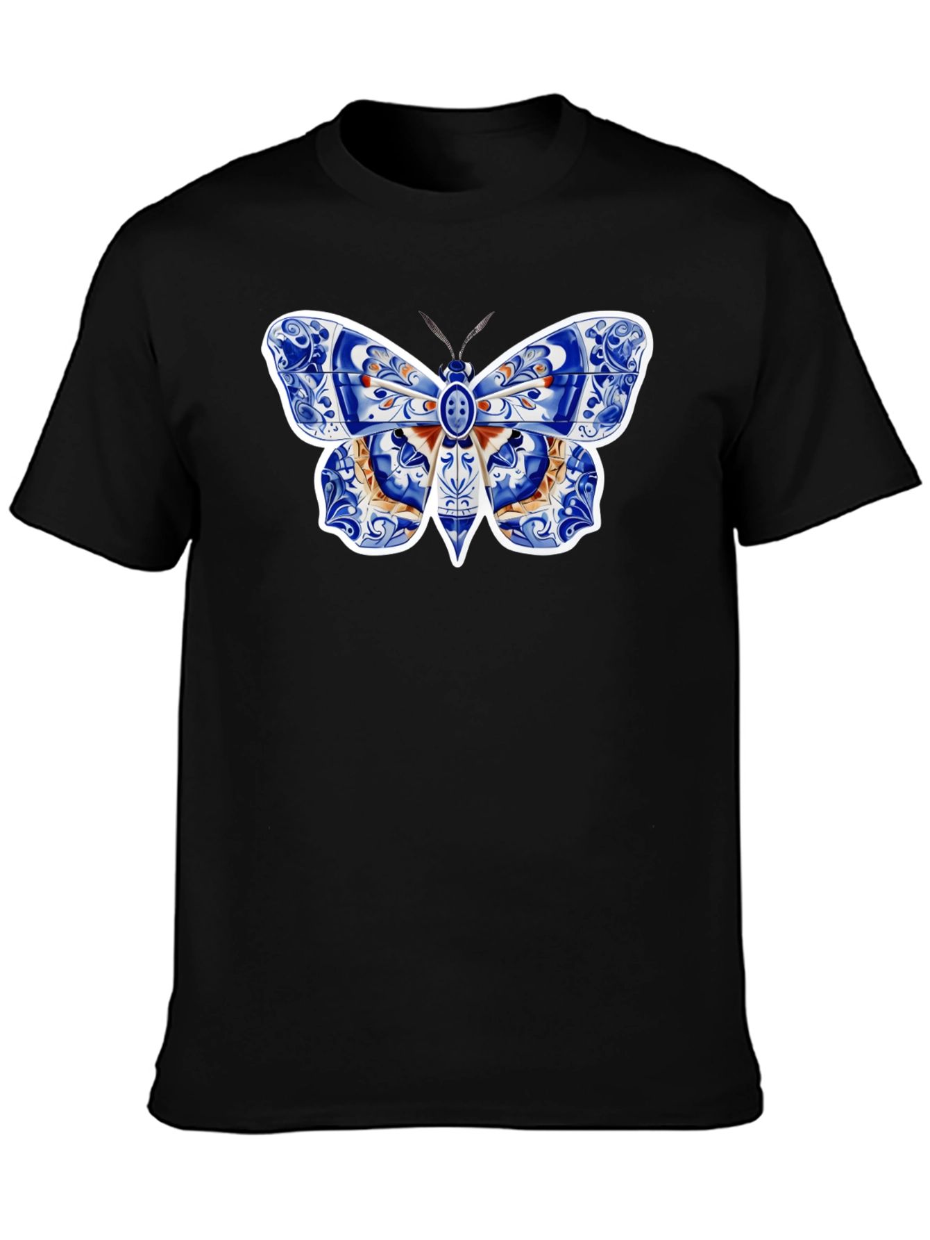 Butterfly Tile Pattern Tee - Stylish Graphic Print