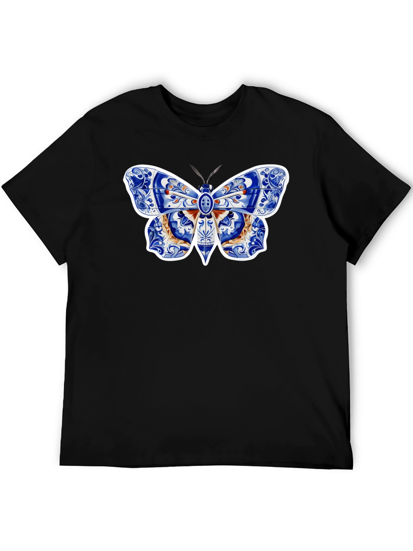 Butterfly Tile Pattern Tee - Stylish Graphic Print