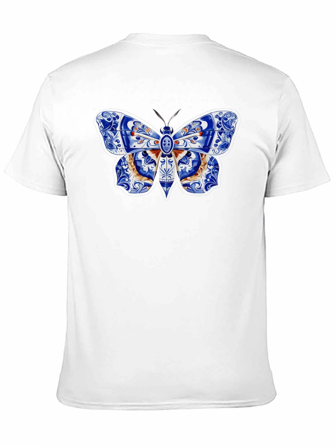 Butterfly Tile Pattern Tee - Stylish Graphic Print