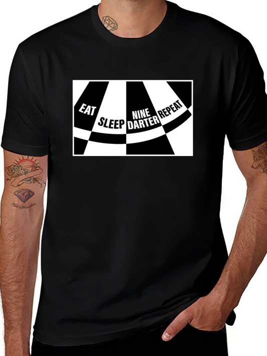 Eat Sleep Nine Darter Repeat Black T-Shirt