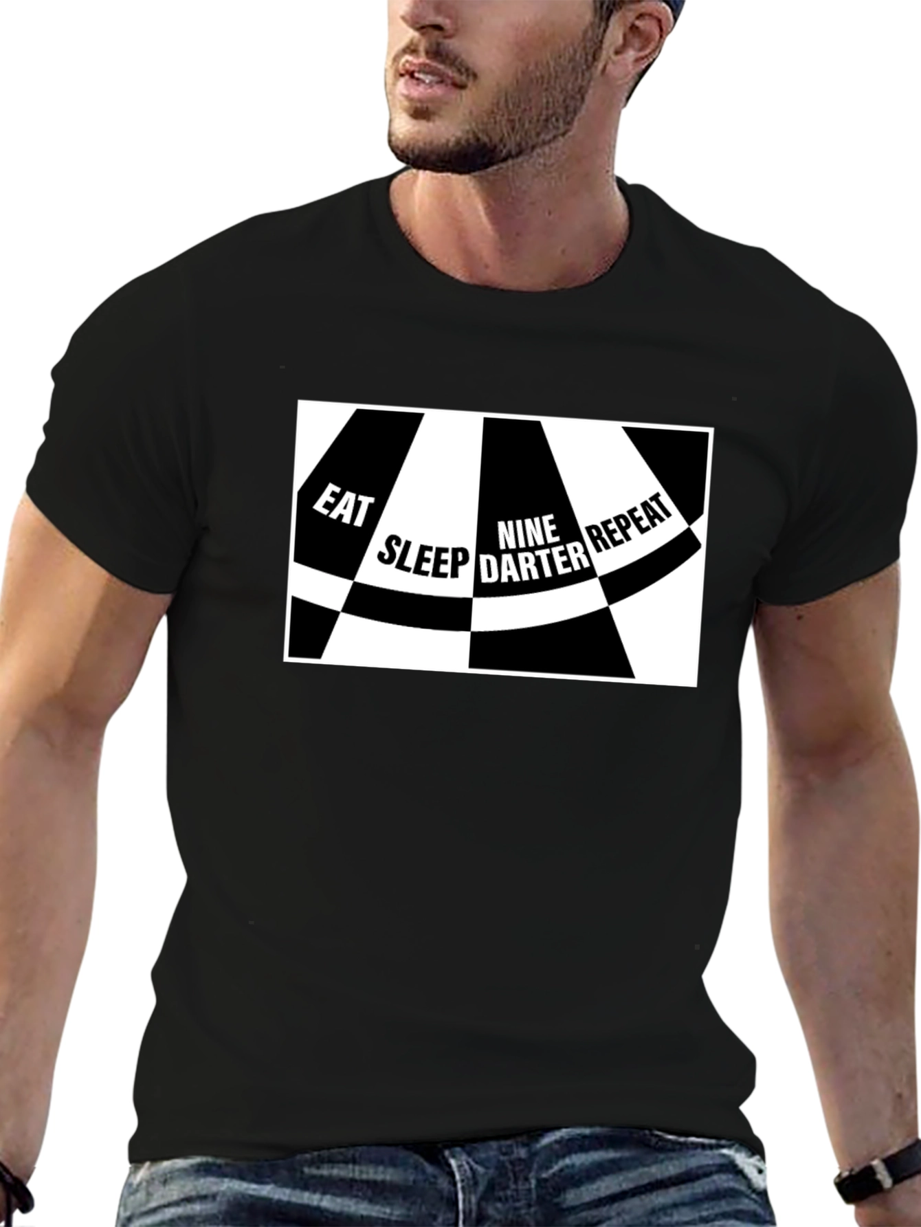 Eat Sleep Nine Darter Repeat Black T-Shirt