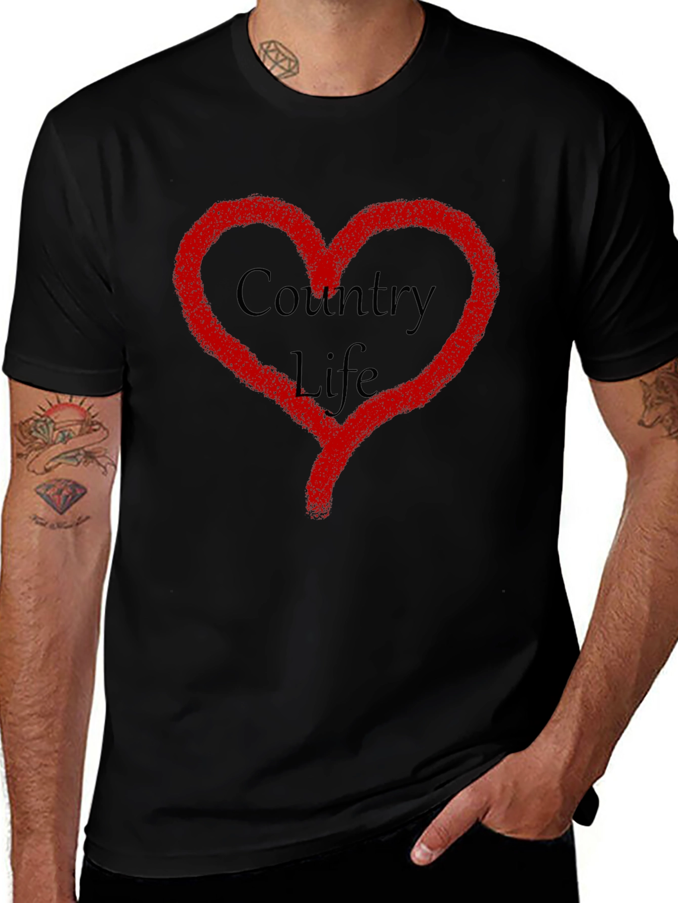 Country Life Heart Graphic T-Shirt