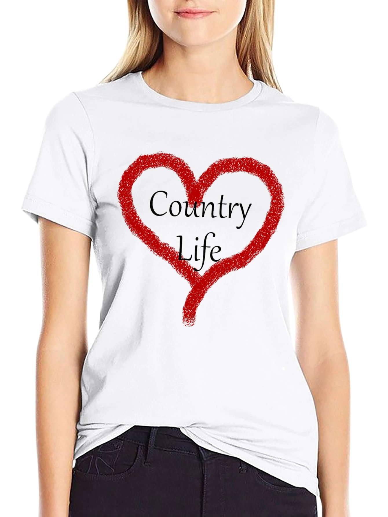 Country Life Heart Graphic T-Shirt