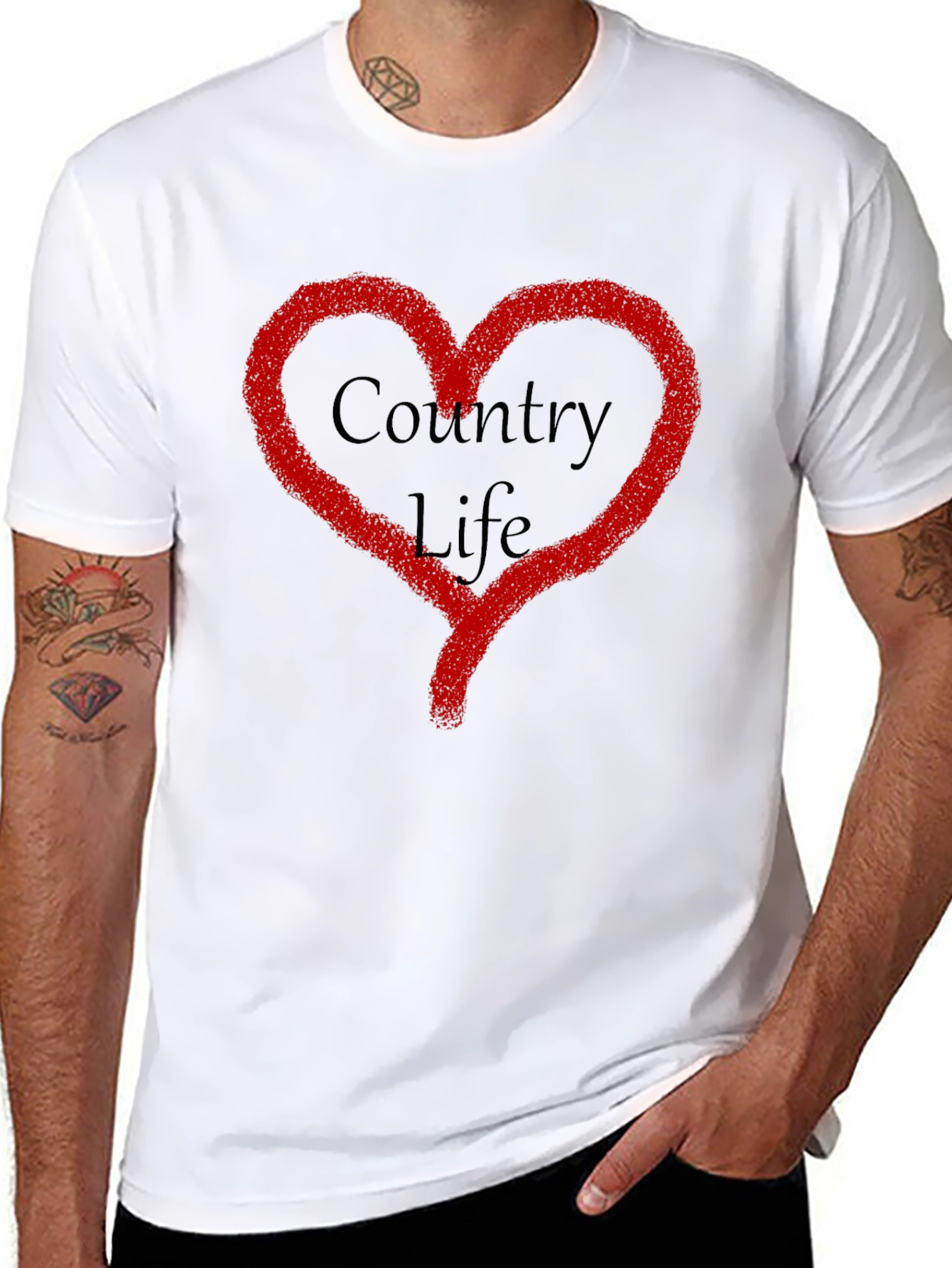 Country Life Heart Graphic T-Shirt