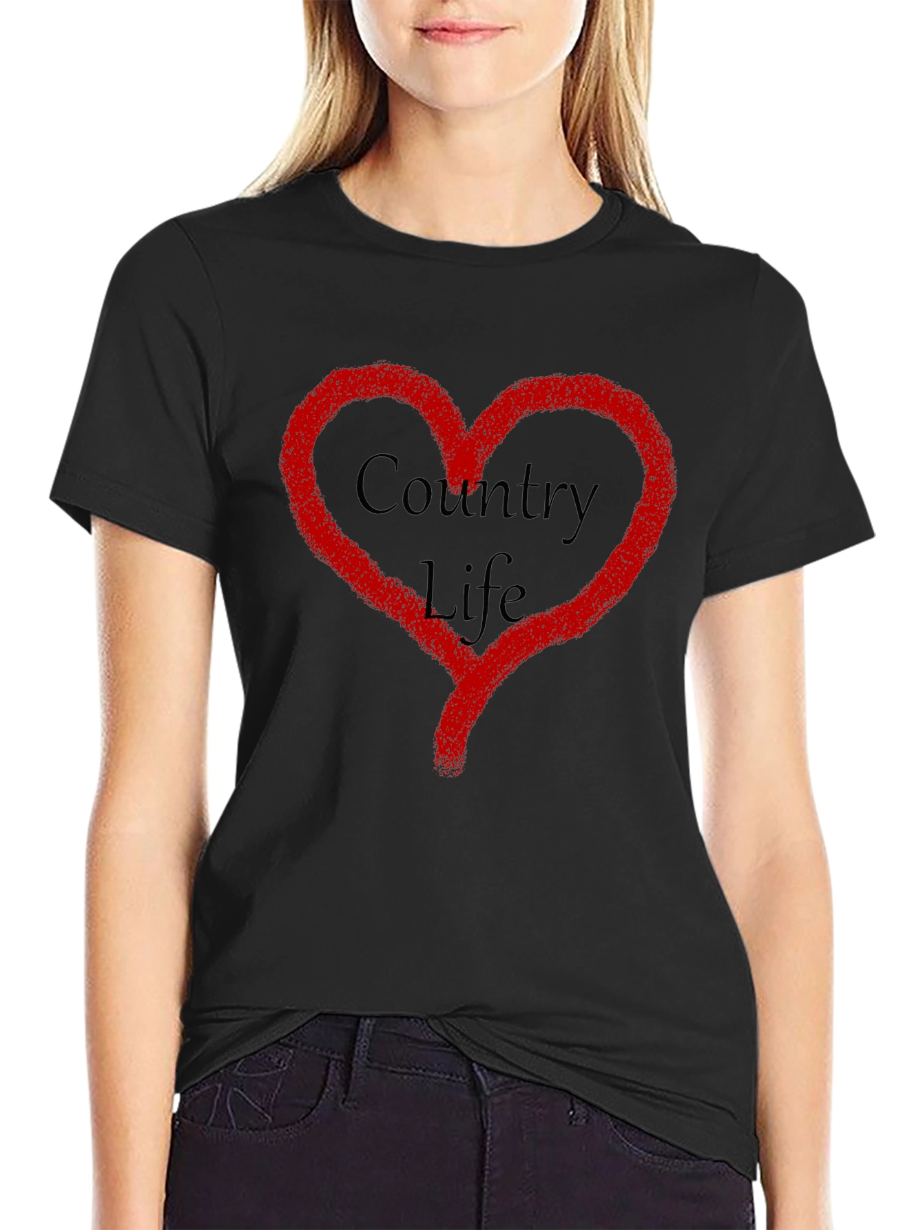 Country Life Heart Graphic T-Shirt