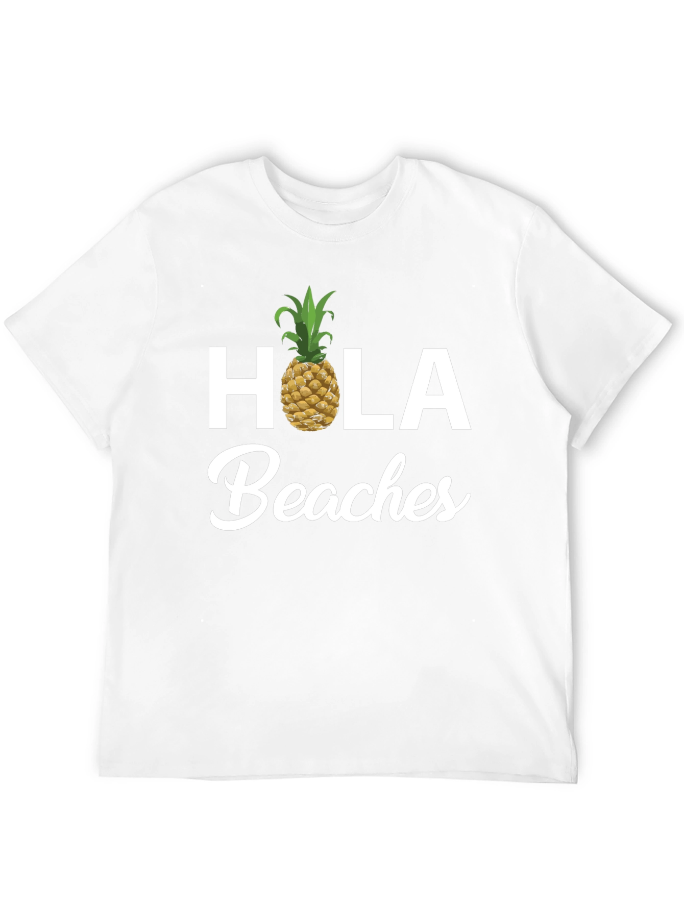 Hola Beaches Pineapple Graphic Tee - Summer Vacation Shirt