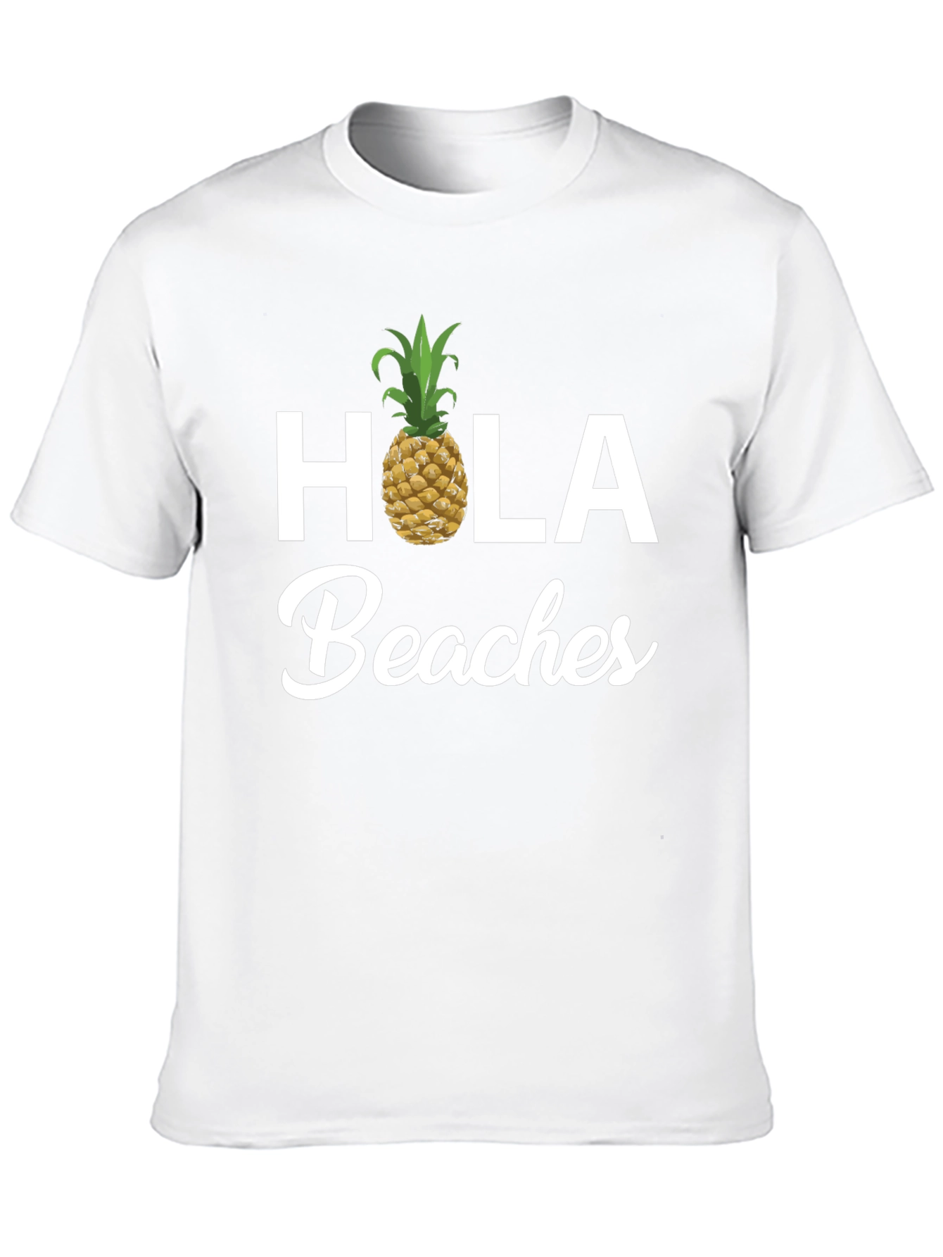 Hola Beaches Pineapple Graphic Tee - Summer Vacation Shirt