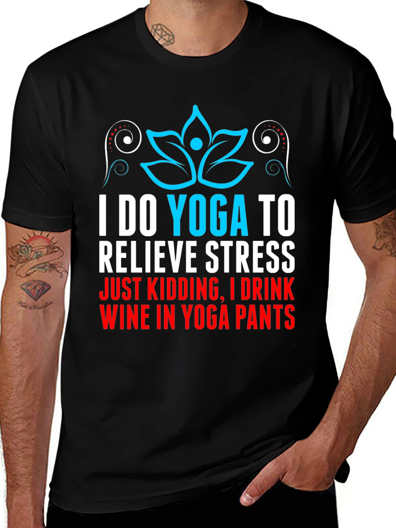 Funny Yoga Wine Lover T-Shirt